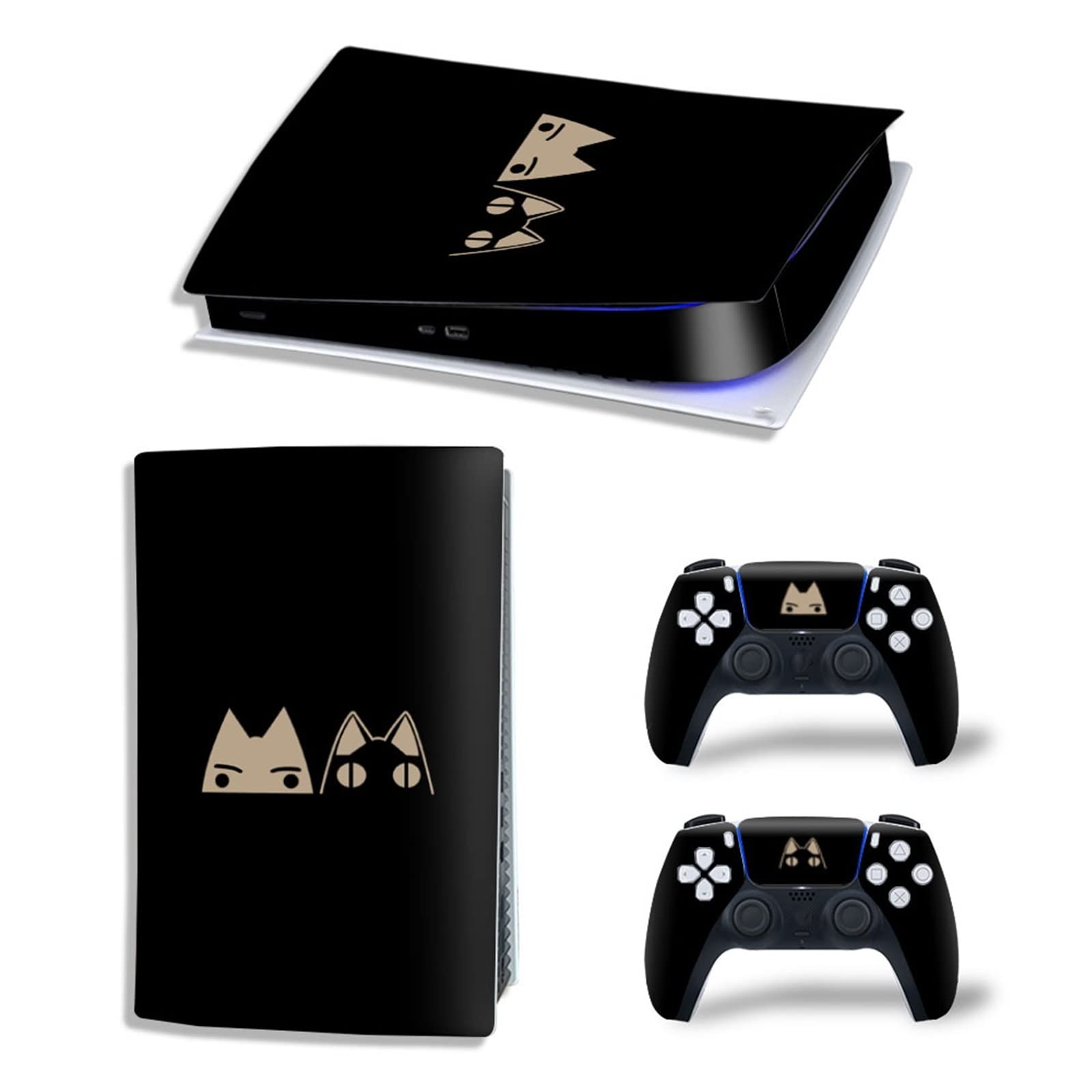 Anime Console Skin Decal for PS5 Digital Edition - 2 Controller Vinyl Protectors, Scratch-Resistant, Bubble-Free, Anti-Scratch Protection - Perfect for Gaming Setups & Anime Fans