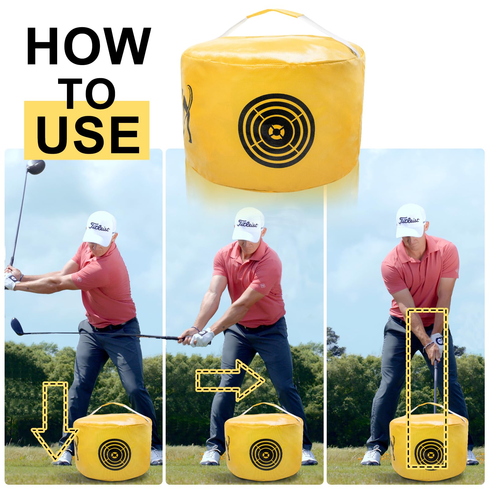 Golf Impact Bag - Portable Swing Trainer & Practice Tool for Beginners | Waterproof & Durable Golf Training Aid | Improve Swing Power & Accuracy | Perfect for Driving Range, Backyard & Indoor Practice