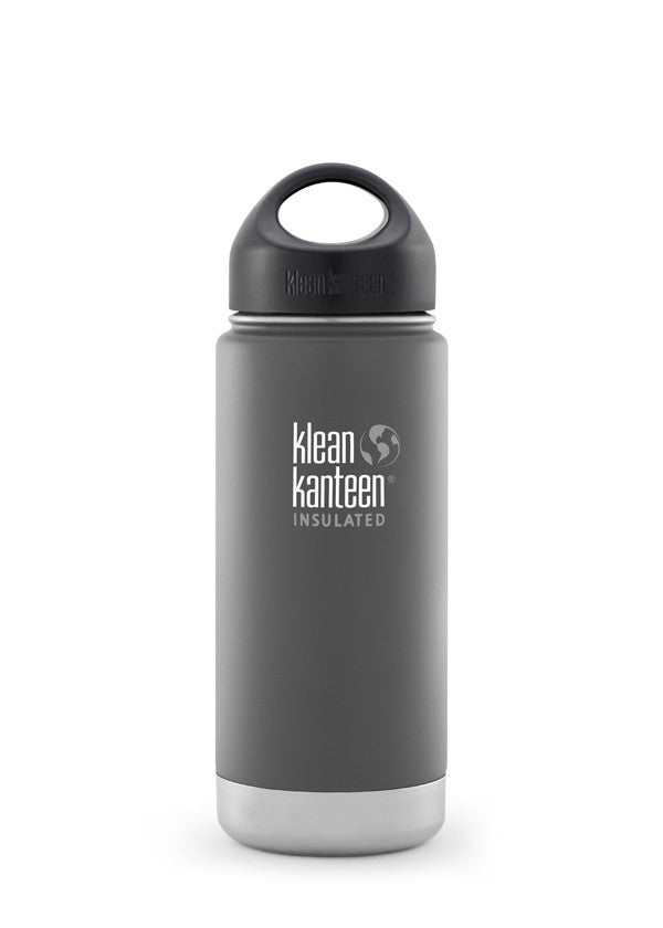 Klean Kanteen 16oz (473mL) Vacuum Insulated Stainless Steel Water Bottle - Wide Mouth, BPA-Free, Hot & Cold Drink Thermos for Hiking, Gym, Office & Outdoor Activities