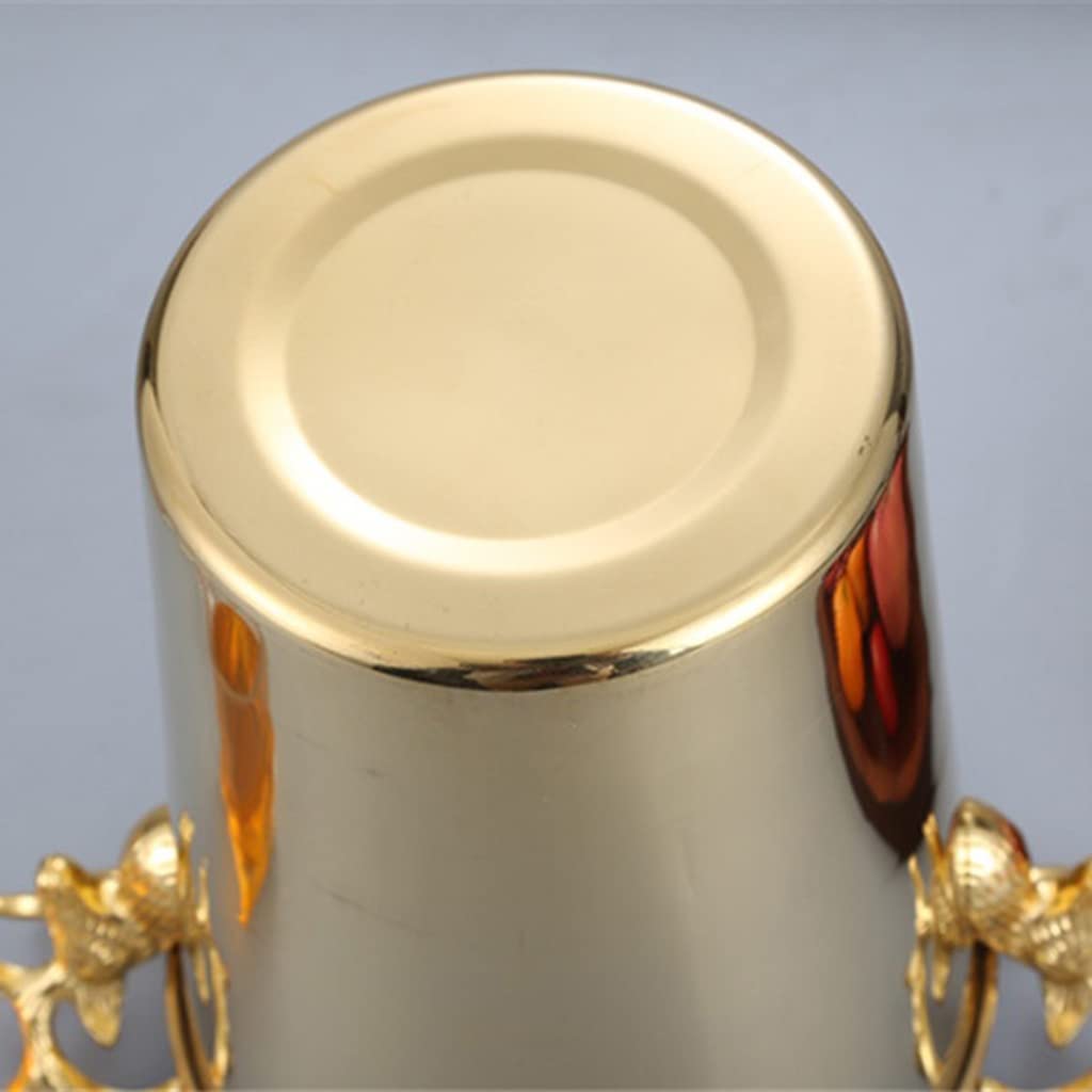 Stainless Steel Ice Bucket for Wine, Champagne & Beer – Silver & Gold Deer Head Design – Perfect for KTV, Parties & Home Bar (1PC, Beige)