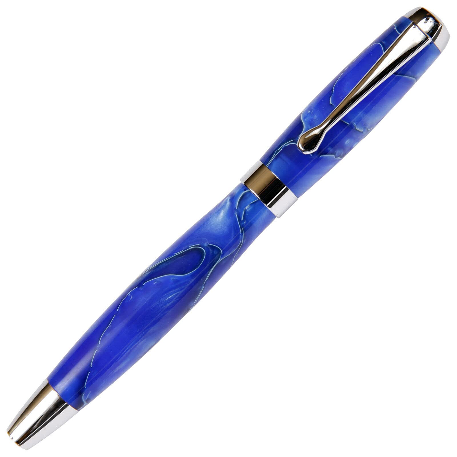Premium Tuscany Fountain Pen with Blue & Pearl Marbleized Gloss Body - Elegant Writing Instrument for Calligraphy, Journaling & Gifts - Perfect for Office, School & Special Occasions