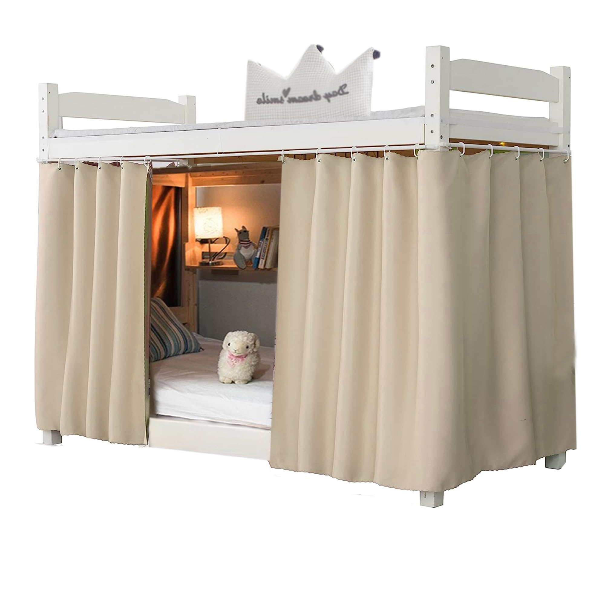 2-Panel Blackout Bed Canopy Curtains for Dorm & Home - Thick Solid Fabric, Privacy & Light Blocking - Perfect for Single Sleepers, Men & Women (Black) - Ideal for College Dorms, Bedrooms & Privacy Spaces