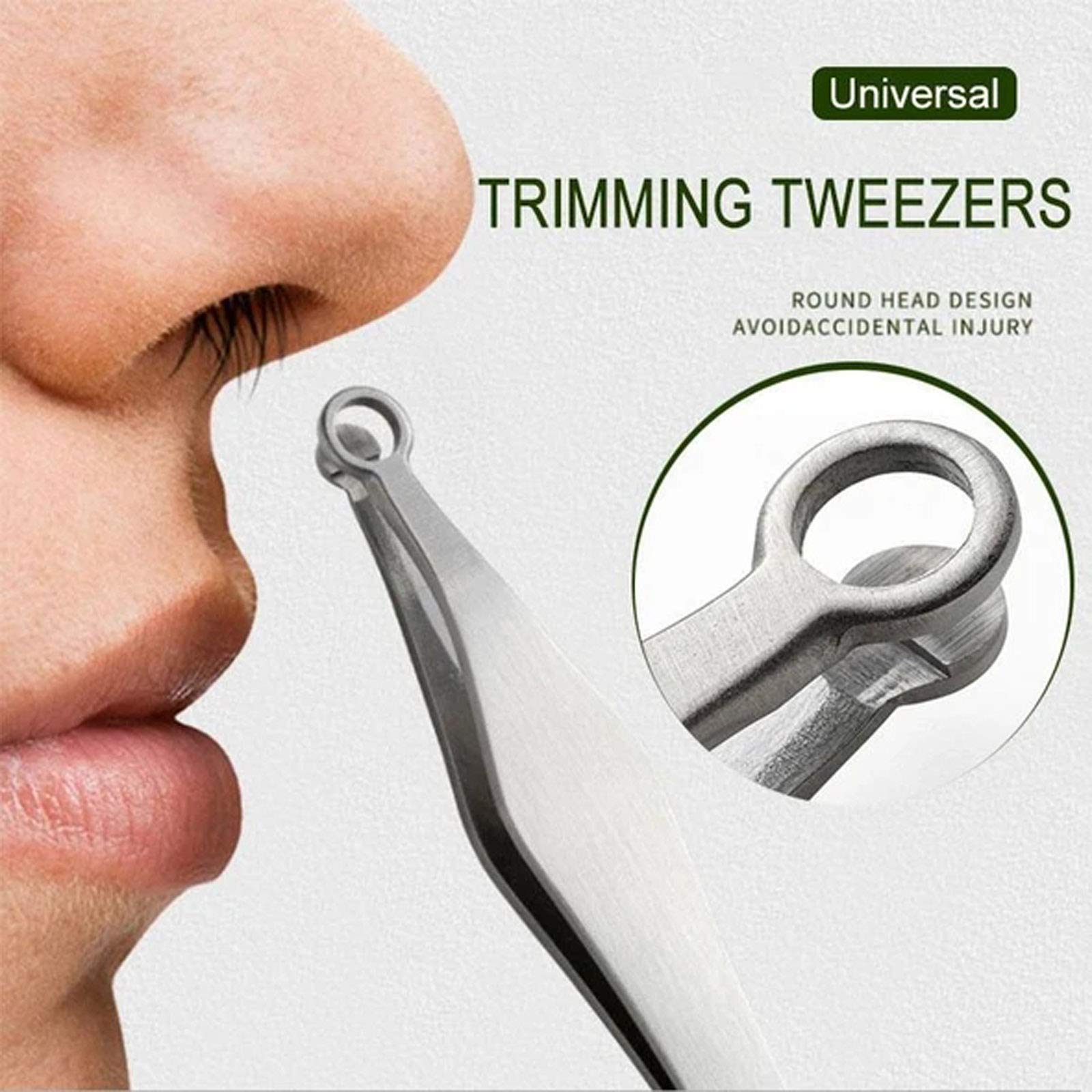 **Stainless Steel Nose Hair Trimmer & Eyebrow Clippers – 2PCS Universal Round Head Grooming Scissors for Men & Women – Perfect for Travel, Home, and Salon Use**