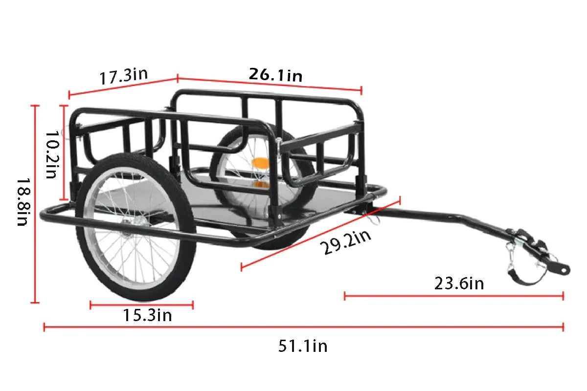 Premium Scooter Trailer for Adults - Heavy Duty Cargo Carrier with Universal Hitch - Perfect for Groceries, Camping Gear & Outdoor Adventures