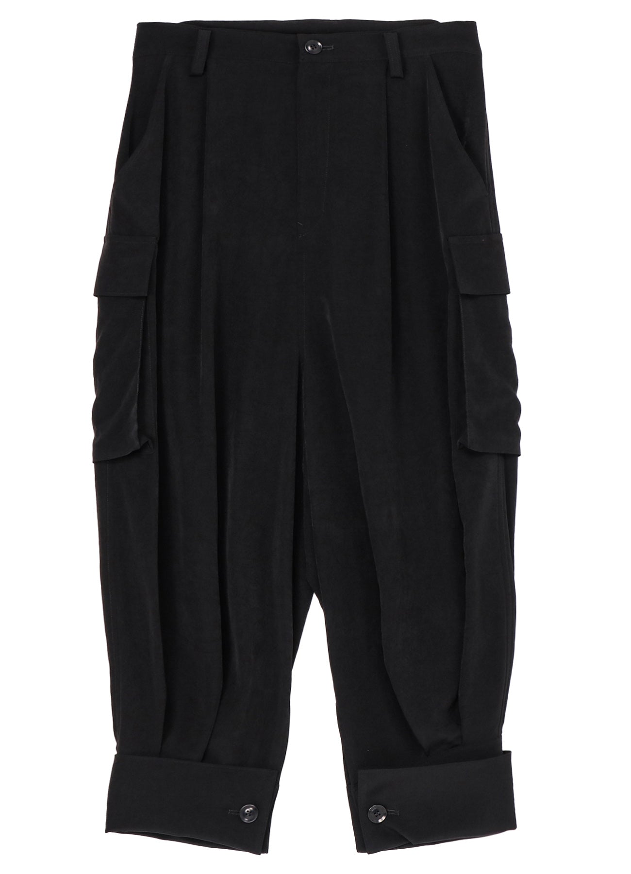 Women's Crepe de Chine Cuffed Hem Cargo Pants - Stylish & Comfortable for Outdoor Adventures, Travel & Casual Wear