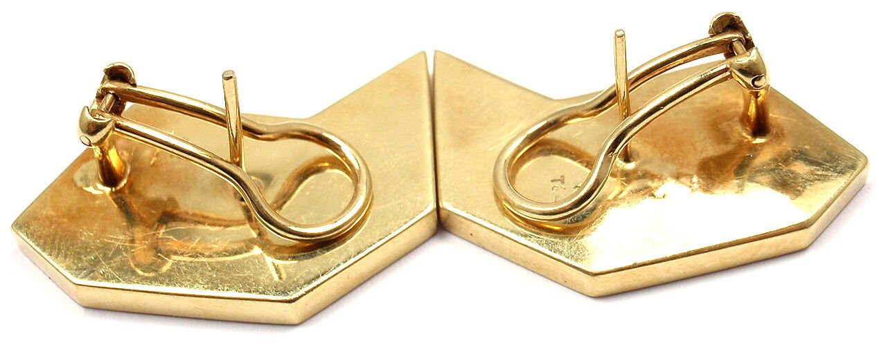 Authentic Tiffany & Co 18k Yellow Gold Black Jade Mother of Pearl Earrings - Luxury Jewelry for Women, Perfect for Weddings, Parties & Special Occasions