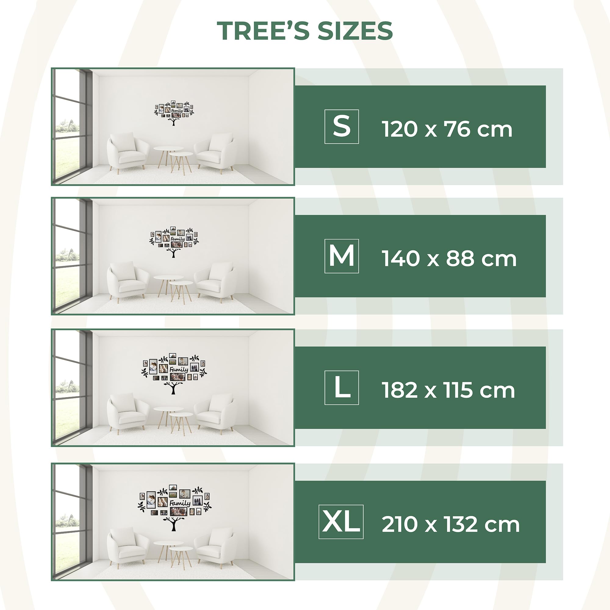 82.6x51.9 Inch Large Wooden Family Tree Wall Art with Photo Frames - DIY Wall Decor for Living Room, Nursery & Home - Dark Walnut Photo Collage Tree for Family Memories & Baby Room Decor