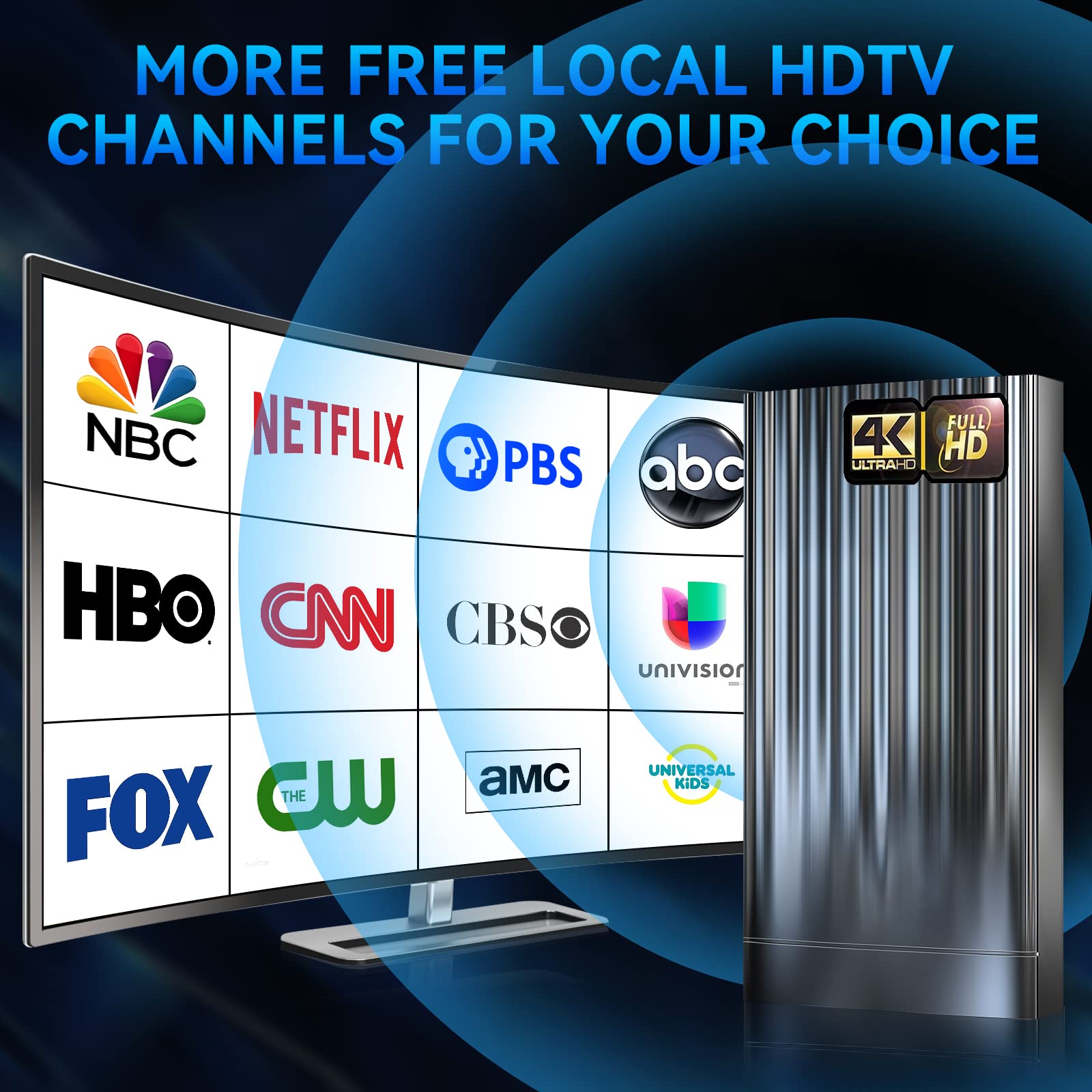 2024 Best Digital HD TV Antenna for Smart TV 4K - Outdoor Over-the-Air HDTV Antenna with Amplifier, Signal Booster & 52FT Coax Cable/AC Adapter - Perfect for Cord-Cutting, Home Theater & Local Channel Reception