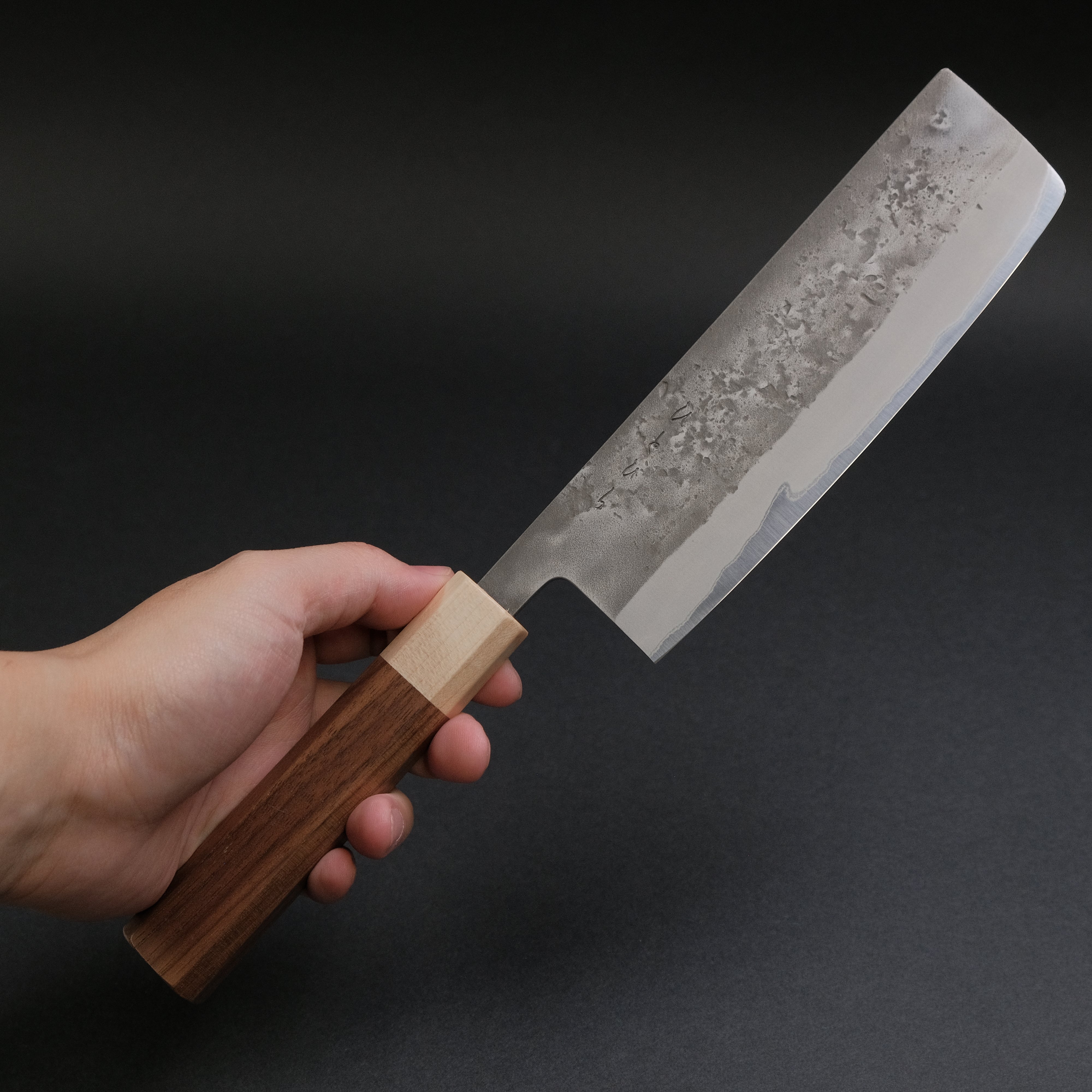 Hitohira TD SLD Nashiji Nakiri Japanese Chef Knife 165mm with Walnut Handle - Perfect for Slicing Vegetables, Herbs & Sushi Preparation