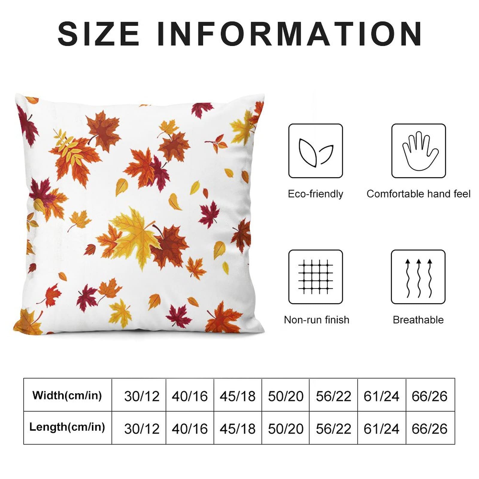 Farmhouse Fall Maple Leaves Pillow Covers 24x24 Inches - Thanksgiving & Holiday Decor Throw Pillow Cases for Couch, Sofa, Bed - Cozy Autumn Home Decor for Living Room & Bedroom