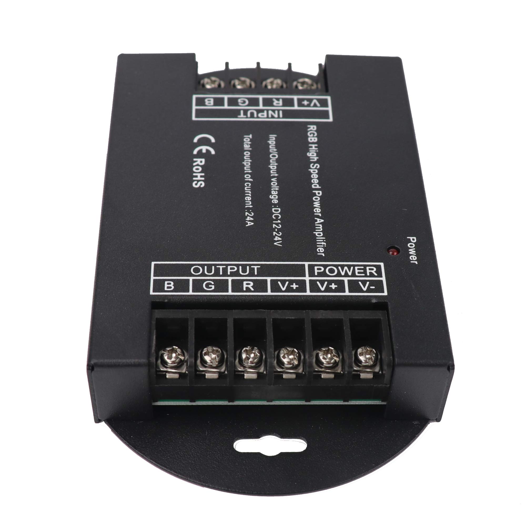 RGB High Speed 24A Power Amplifier - 3CH Signal Repeater for 5050 LED Strip Lights | Home Theater Lighting, Gaming Setup & DIY Decoration