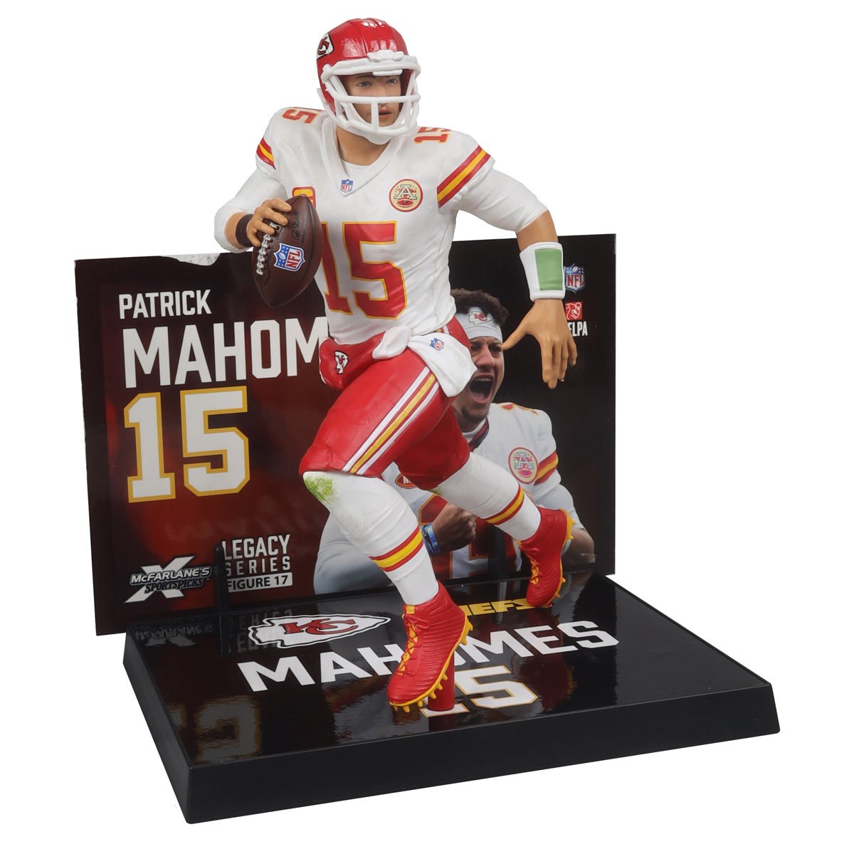 Patrick Mahomes Kansas City Chiefs NFL Away Jersey 2024 Posed Action Figure - Perfect for Sports Fans, Collectors, and Game Day Decor