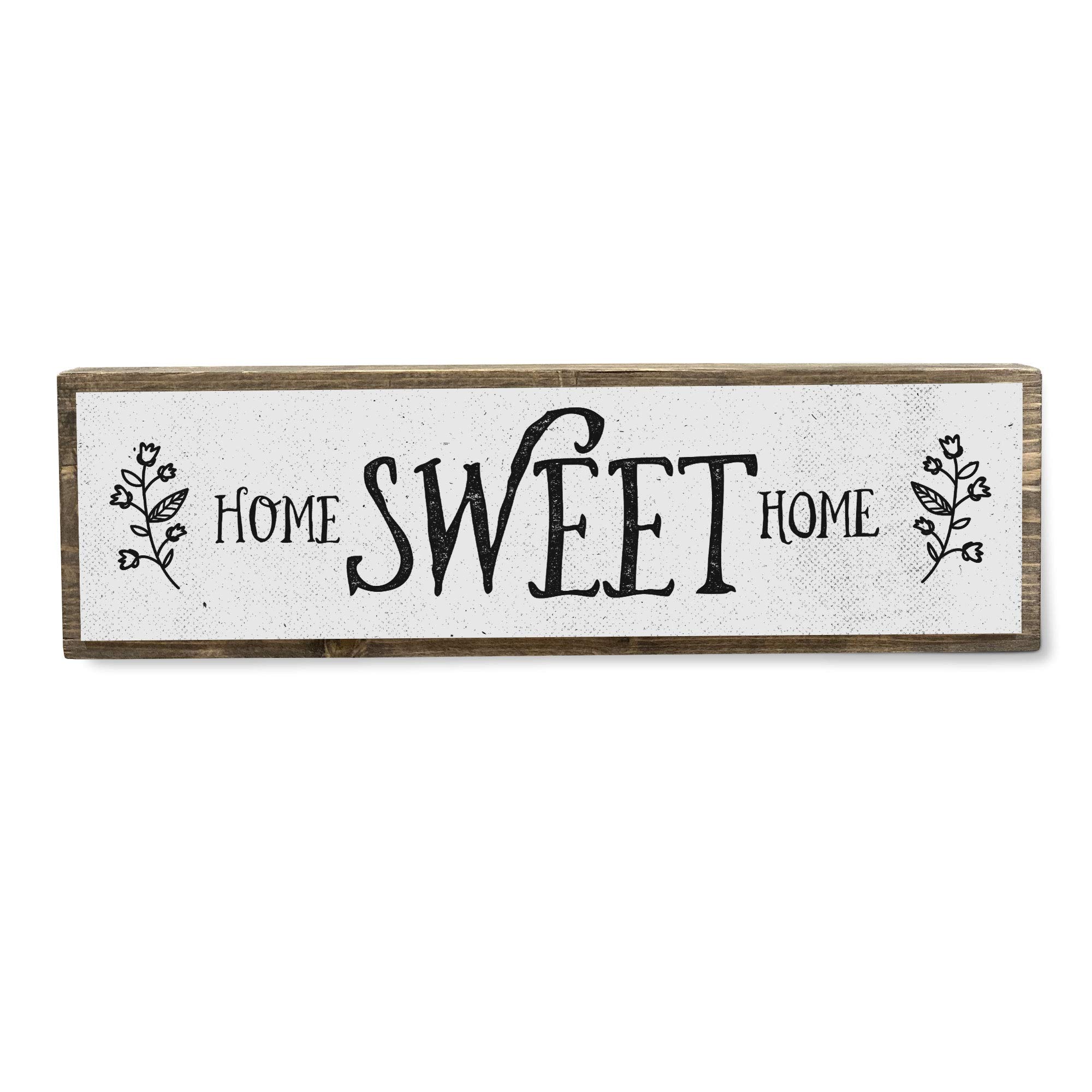 Rustic Home Sweet Home Wood Sign - Medium Size Wood & Metal Wall Decor for Farmhouse, Living Room, Bedroom, Entryway