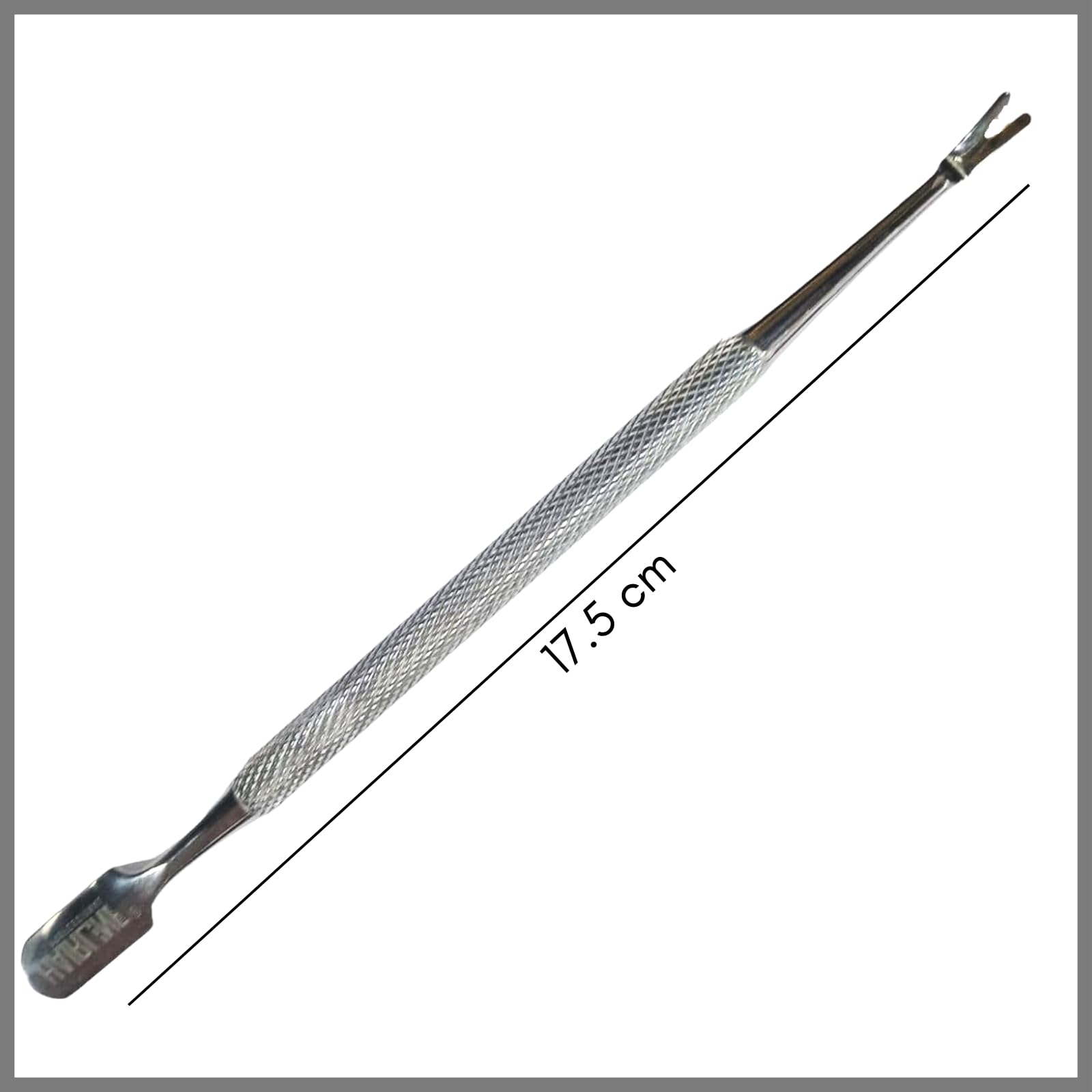 Professional Stainless Steel Dual Head V-Shaped Cuticle Pusher - Nail Care Tool for Home Salon & Nail Shop - Manicure & Pedicure Kit for Men & Women - Perfect for DIY Nail Care, Professional Grooming & Spa Treatments