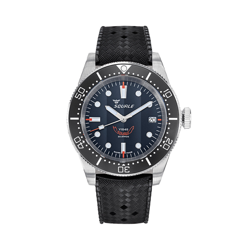 1545 Steel 40mm Black Watch with Durable Rubber Strap - Perfect for Outdoor Sports, Fitness Tracking & Everyday Wear