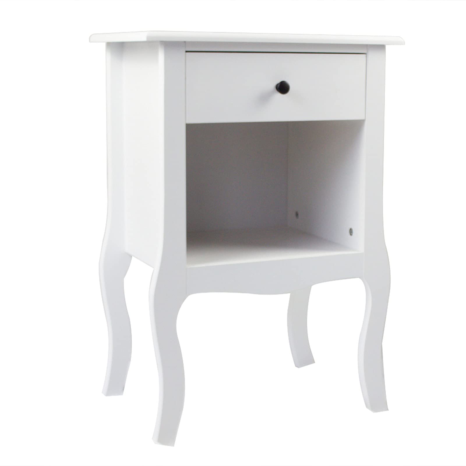JASOYA GT7-DL 2-Tier Nightstand with Drawers, 28.45 x 64 x 61cm Wooden Bedside Table in Brown - Perfect for Bedroom, Living Room & Small Spaces Storage