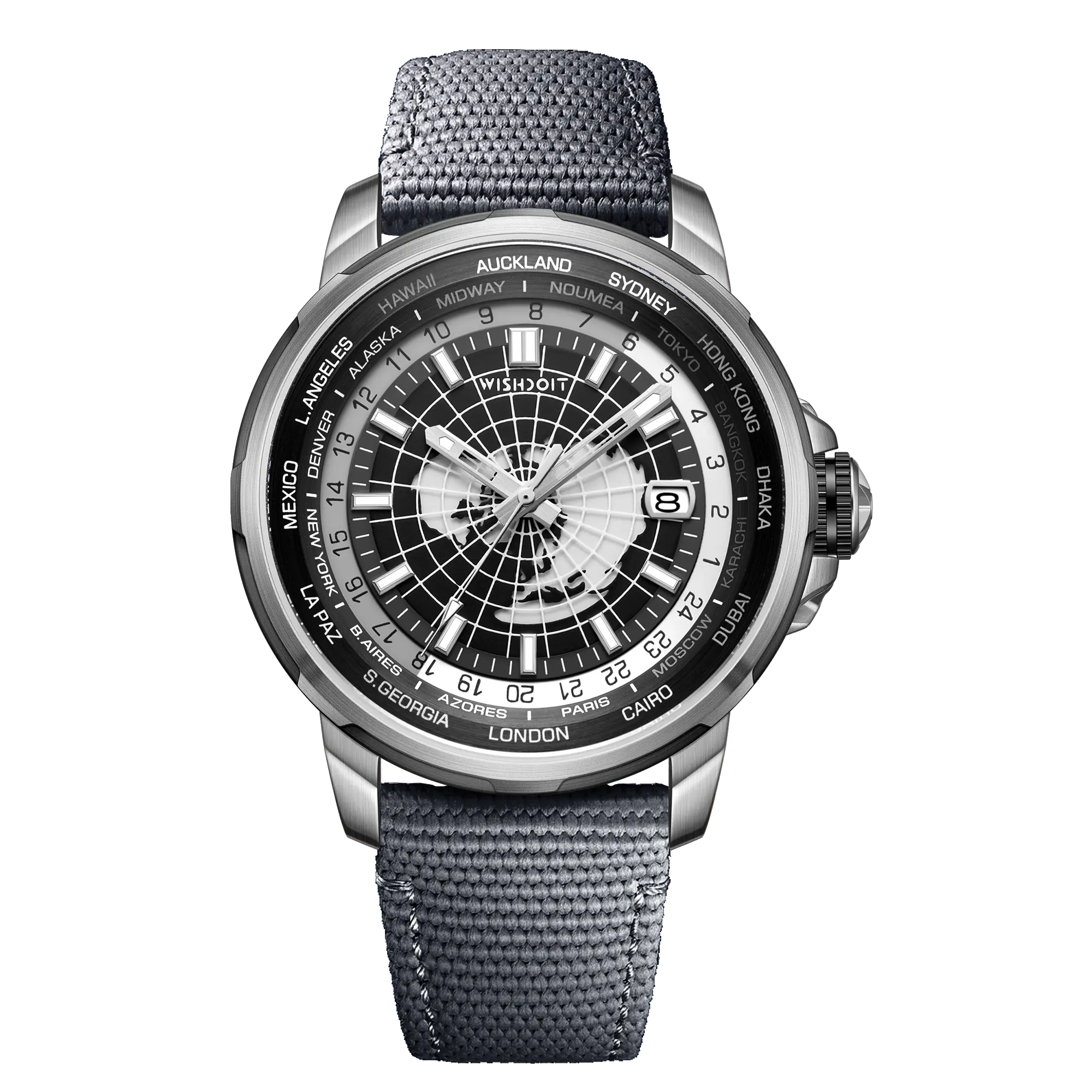 ETERNAL EARTH Automatic Self-Winding GMT Dual Time Zone Men's Watch - Perfect for Business Travel & International Timekeeping