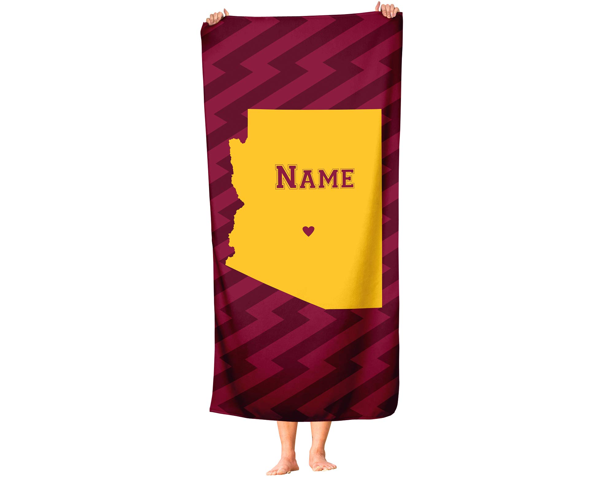 Arizona State Sun Devils Pride Custom Beach & Bath Towel - Personalized Medium & Large Towels for Adults & Kids - Perfect for College Football, Basketball Games, Pool Parties & Beach Trips