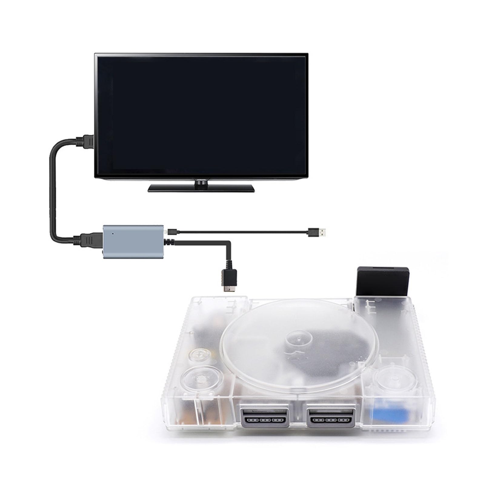 ASHATA PS1 Fat Optical Drive Emulator Kit - SDL Adapter with 3D Printed Case & Storage Card for Retro Gaming | Compatible with PlayStation 1 Fat Console | Perfect for Game Preservation & Classic Gaming Experience (Black)