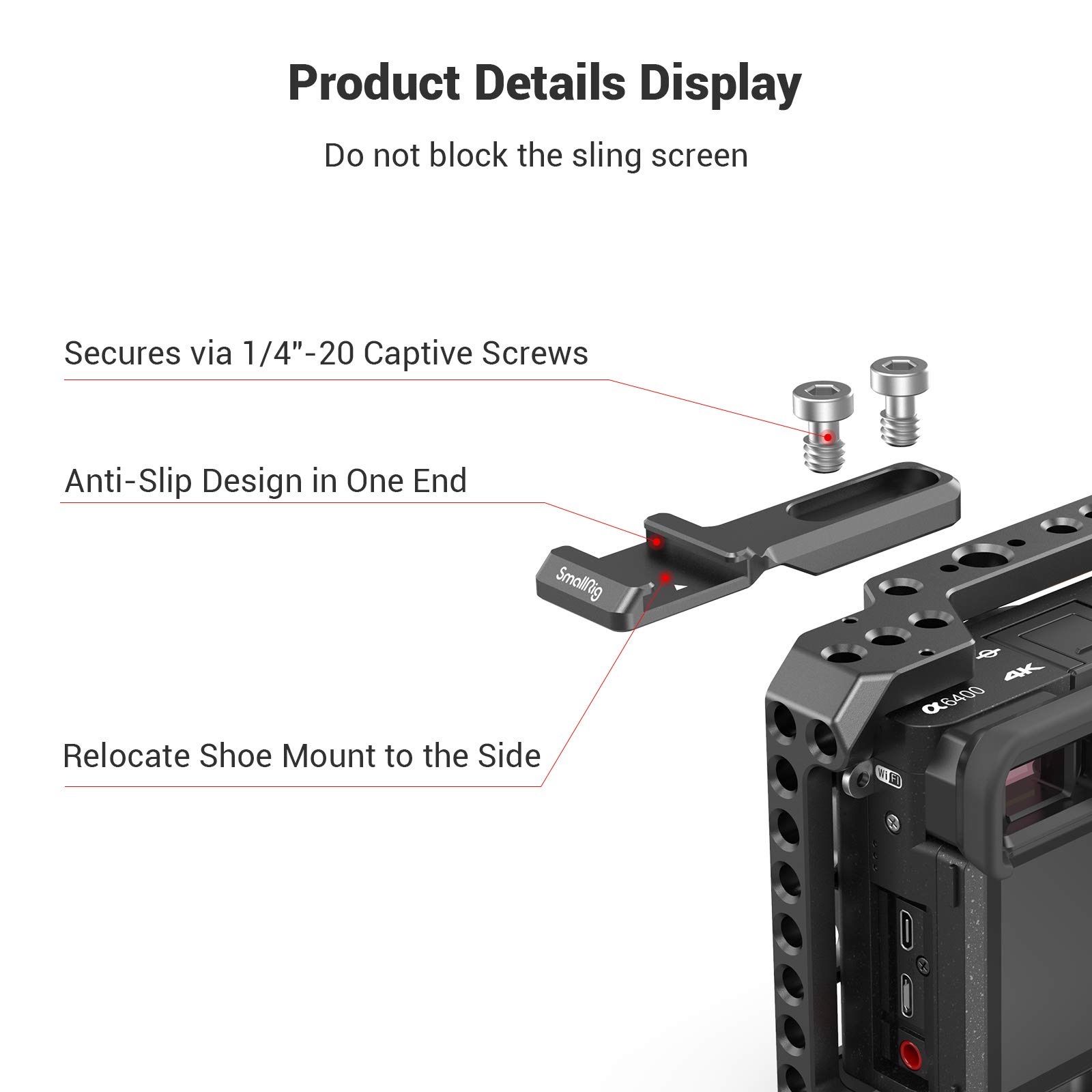 SmallRig Cold Shoe Extension & Outrigger Mount Adapter for Microphone, EVF, Camera Accessories - 2879 | Perfect for Vlogging, Filmmaking & Photography Setups