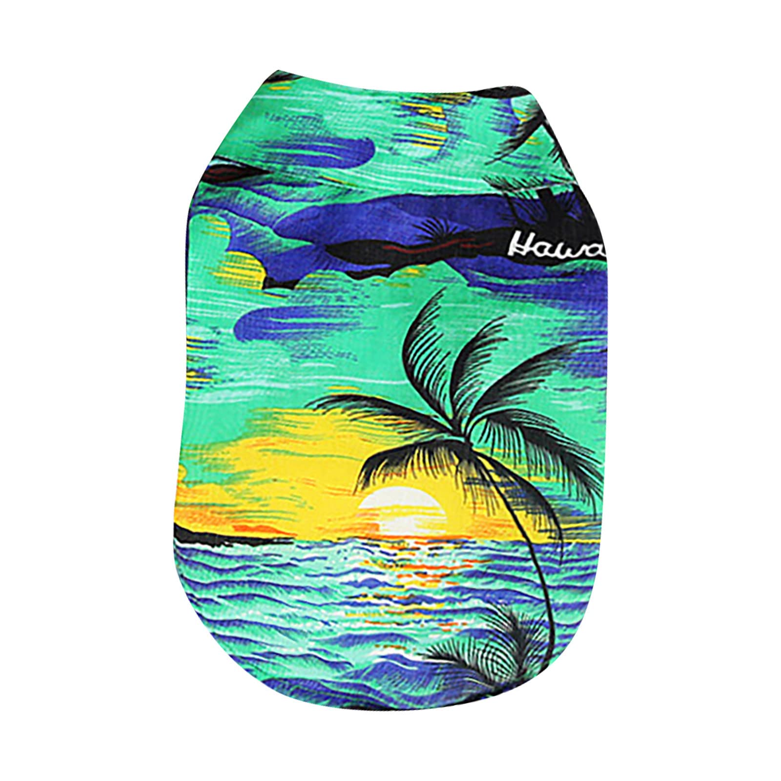 Hawaiian Floral Pet T-Shirts for Summer - Breathable & Cool Cat & Dog Shirts - Beach & Seaside Outfits for Small Pets - Perfect for Outdoor Adventures & Vacation Photos