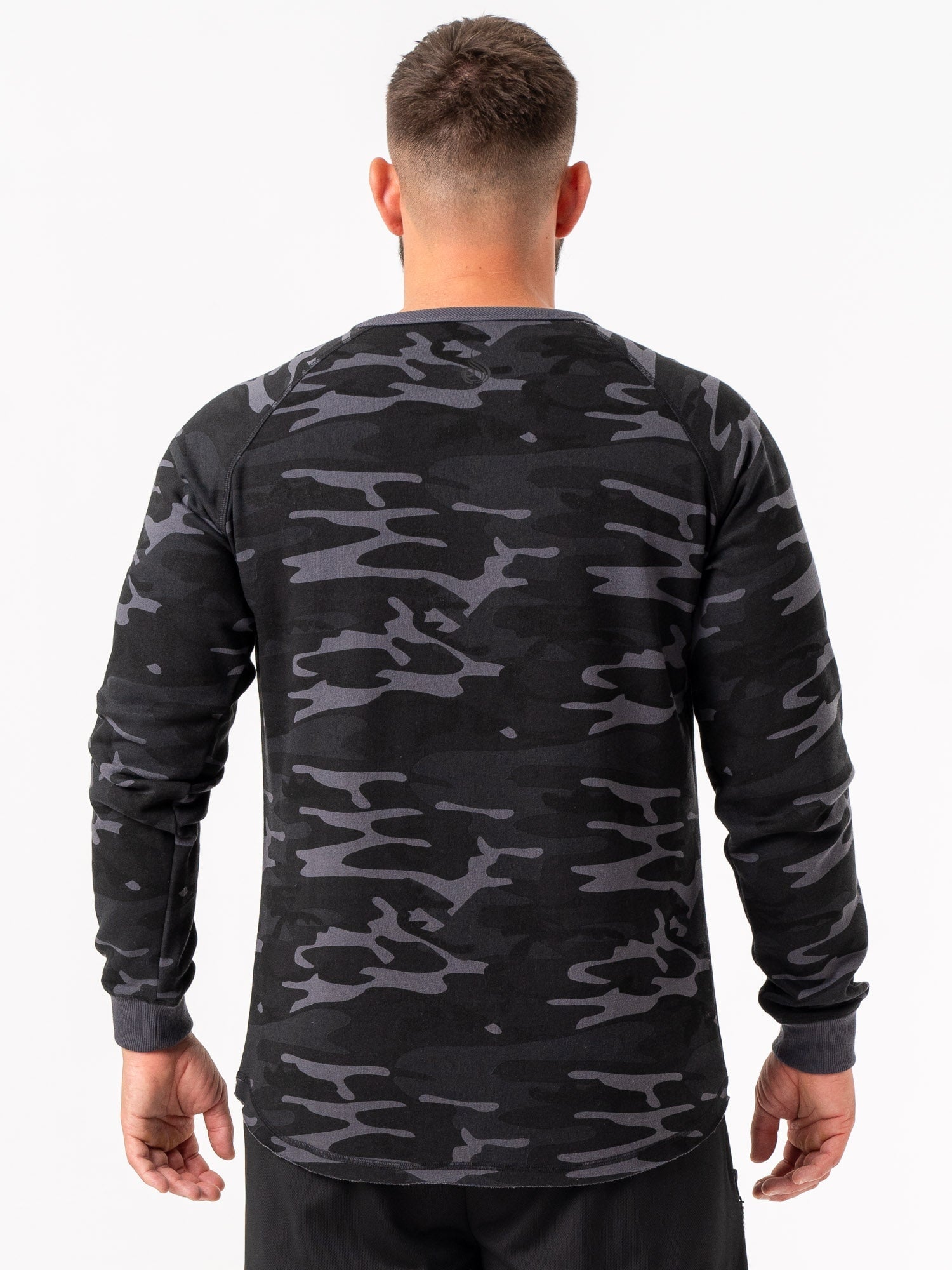 Energy Crew Neck T-Shirt - Black Camo Print | Men's Casual Streetwear Tee for Gym, Workout & Everyday Wear