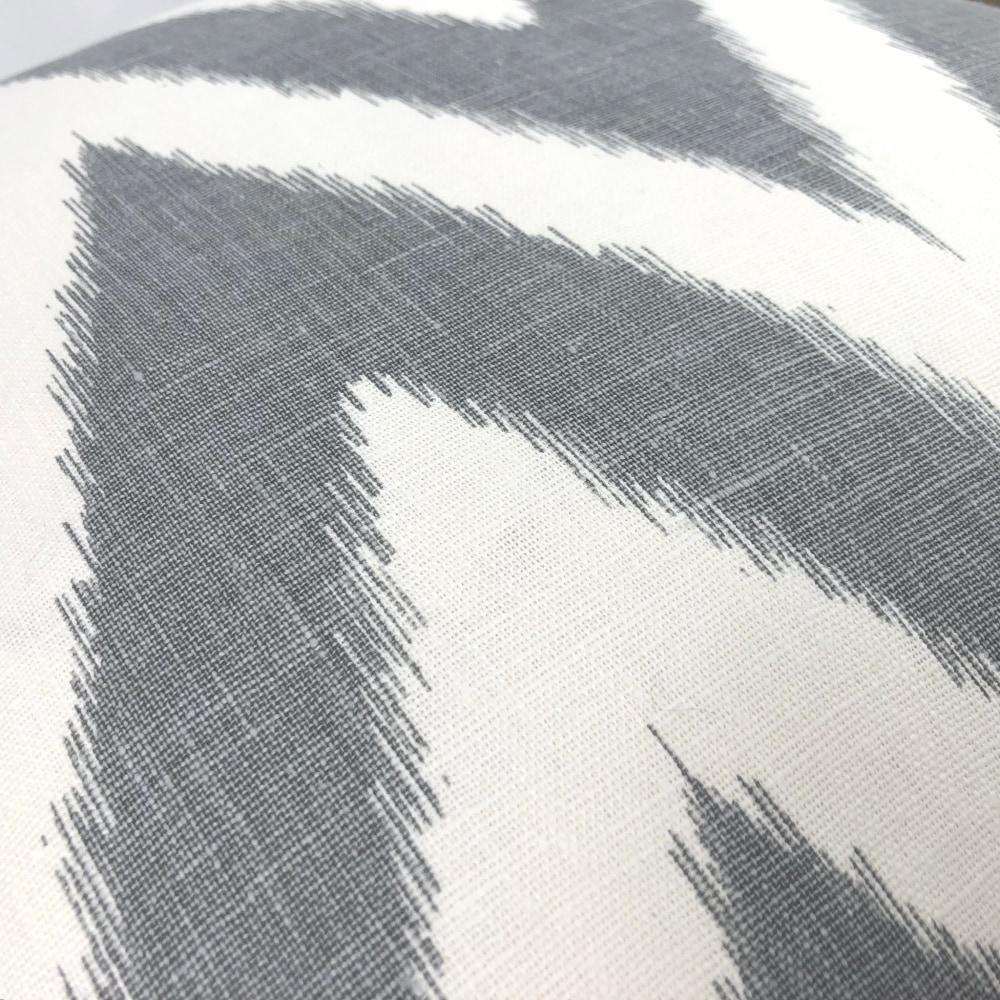 Robert Allen Brushed Zig Zinc Gray Cream Chevron Linen Pillow Cover - Stylish Home Decor for Living Room, Bedroom & Sofa