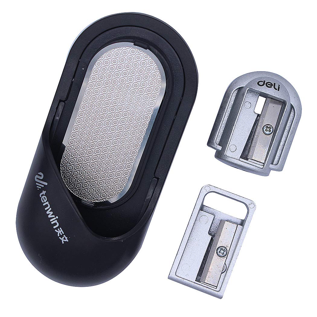 Premium Reusable Pencil Sharpener with Sandpaper Grinder - 2PCS Metal Manual Sketch Lead Pointer for Artists, Adults & Teens | Perfect for Drawing, Sketching & Art Classes