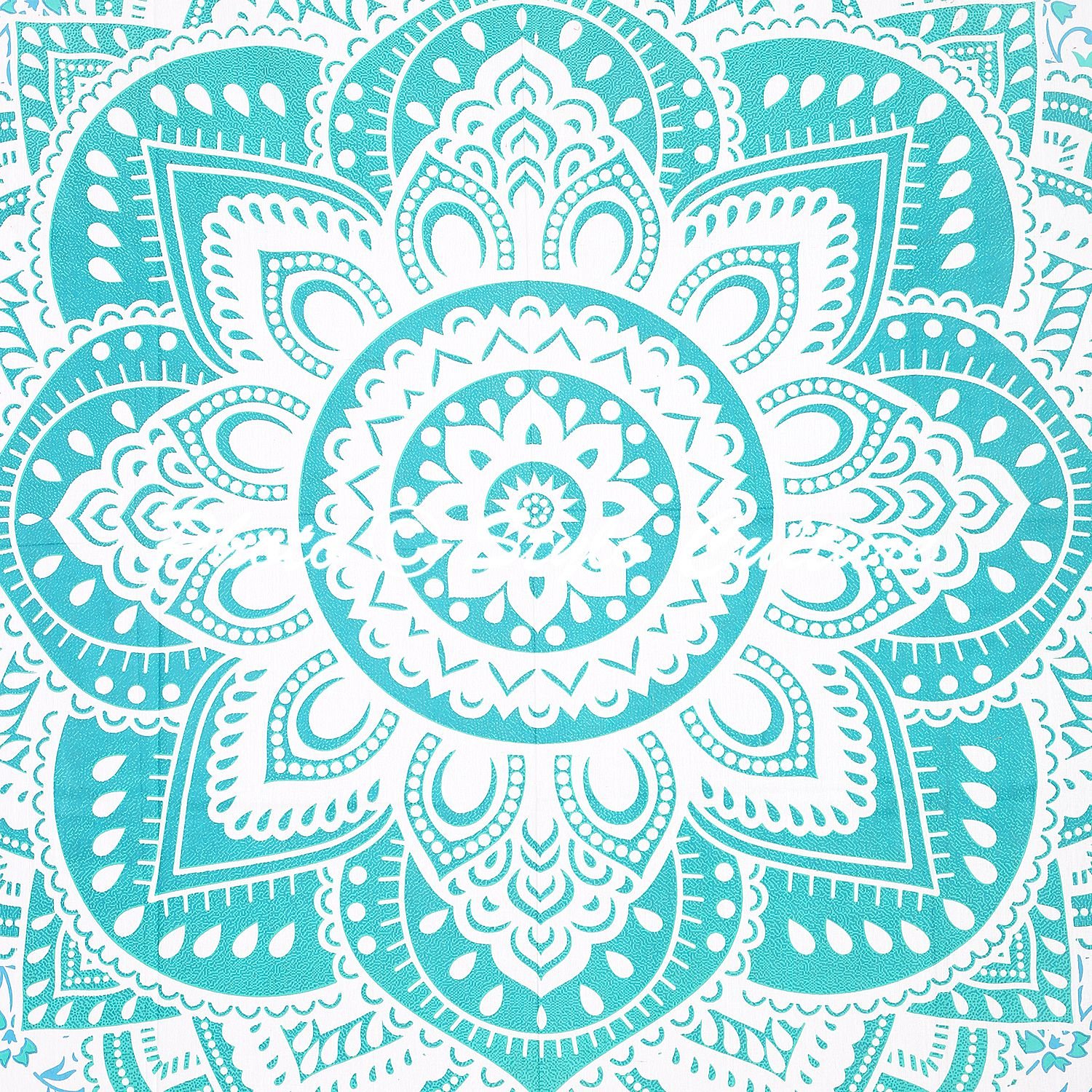 Bohemian Mandala Green Floral Wall Tapestry - Indian Yoga Meditation Decor for Bedroom, Living Room & Studio - Twin Size Printed Fabric Wall Art for Spiritual Spaces