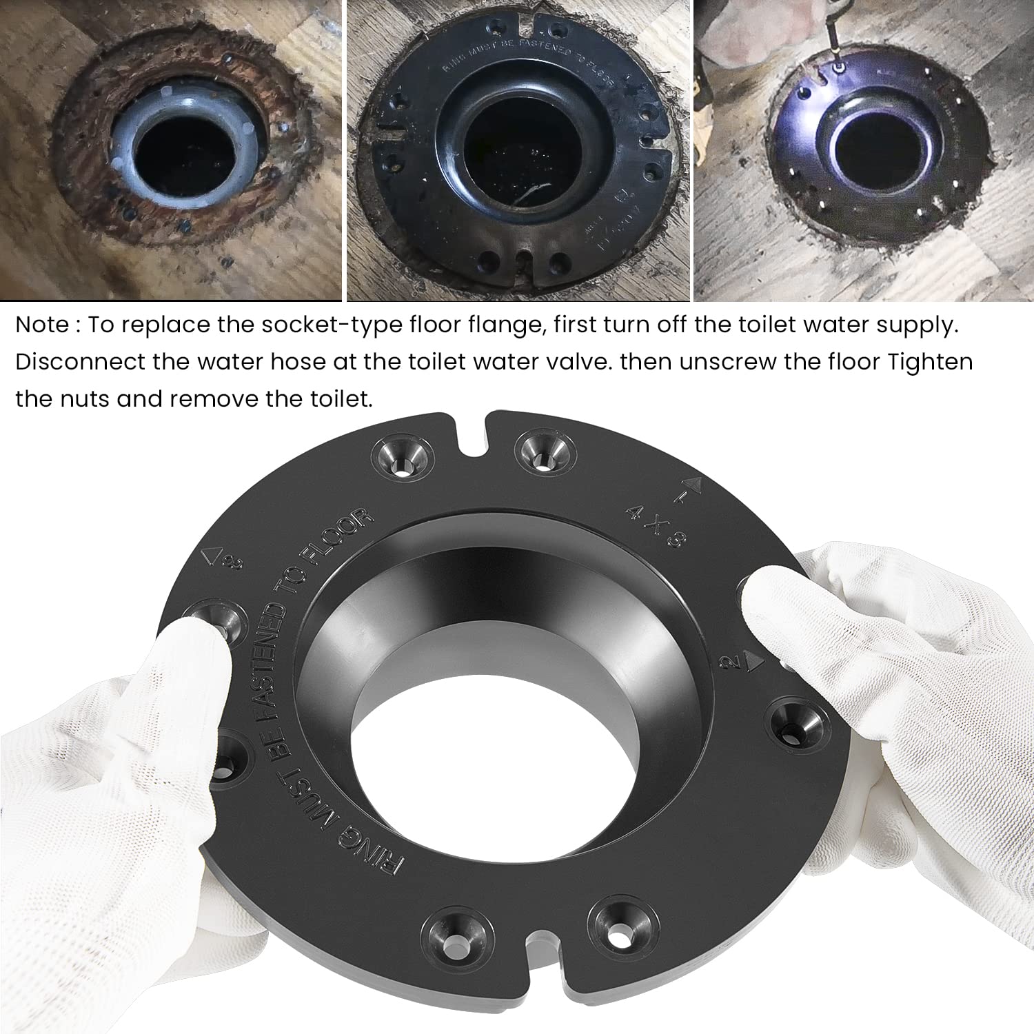 Dometic 385345892 3-Inch RV Toilet Flange Replacement - Heavy Duty Floor Flange Compatible with Dometic & Sealand RV Toilets - Perfect for RV Toilet Repair and Camper Bathroom Renovations