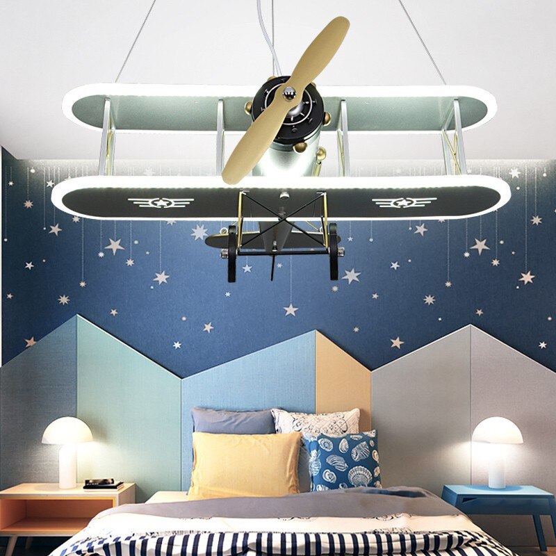 **Kids Airplane LED Pendant Light - Modern Nursery Ceiling Lighting for Baby Room & Boys Bedroom Decor**