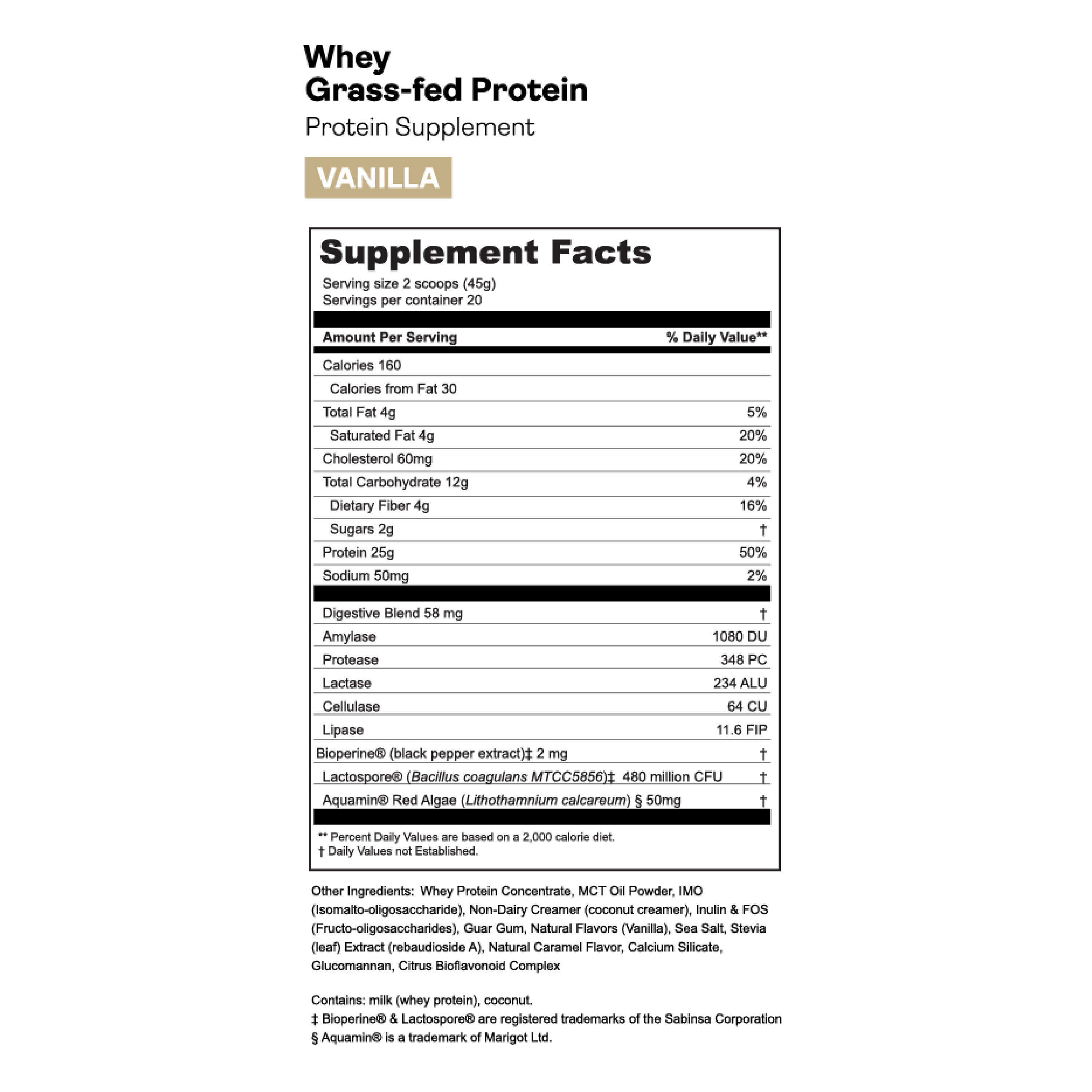 Grass-Fed Whey Protein Powder - 100% Natural, Hormone-Free, High Protein for Muscle Growth & Recovery - Ideal for Post-Workout, Weight Loss & Keto Diet