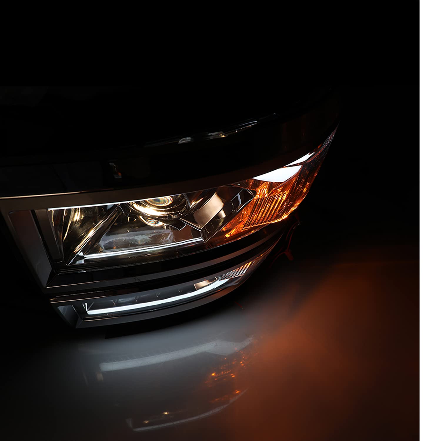 WolfX LED DRL Bar Projector Headlights for 2014-2015 Chevy Silverado 1500 - Black/Clear - Upgrade Truck Lighting for Night Driving & Off-Road Adventures