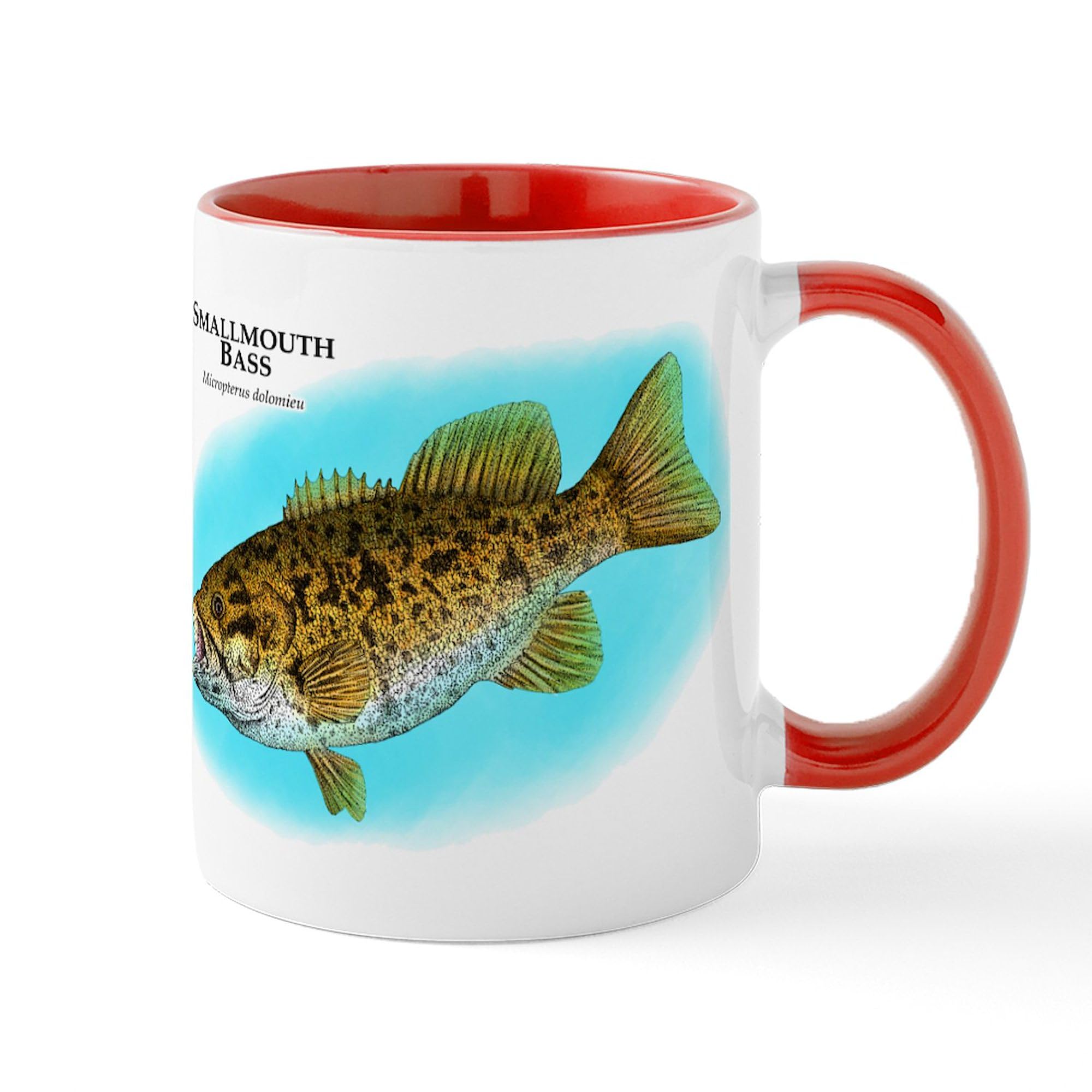 Smallmouth Bass Ceramic Coffee Mug 11 oz (325ml) - Funny Fishing Gift for Anglers, Perfect for Camping, Office & Home Use