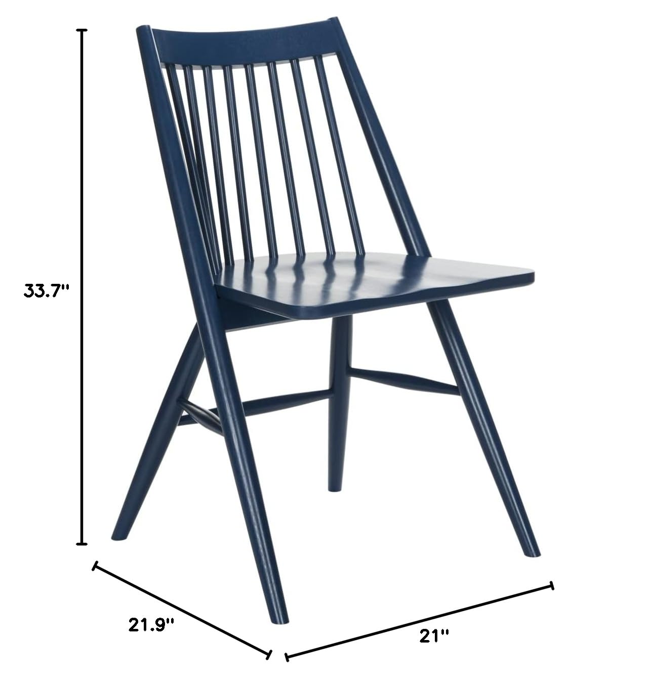 Safavieh Wren Navy 19-inch Spindle Dining Chairs Set of 2 - Modern Kitchen & Dining Room Furniture for Home Decor - Perfect for Small Spaces, Breakfast Nooks & Apartment Living