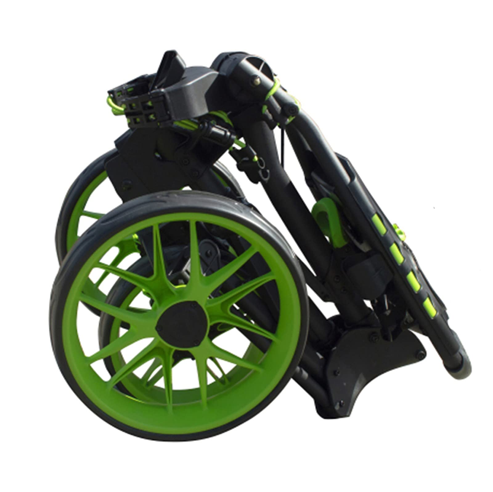 Compact Folding Golf Push Trolley with Umbrella Holder & Foot Brake - Lightweight Golf Cart for Easy Transport & Storage | Perfect for Golf Courses & Travel