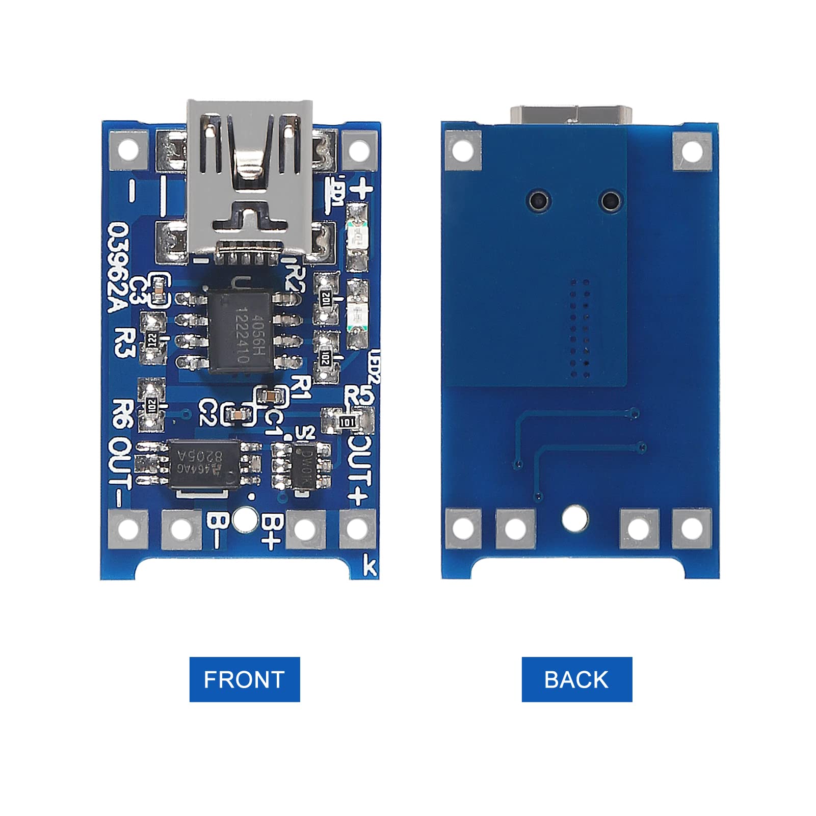20pcs TP4056 18650 Lithium Battery Charging Board - 5V 1A Mini USB Charger with Protection Circuit for DIY Electronics, Flashlights, and Power Banks