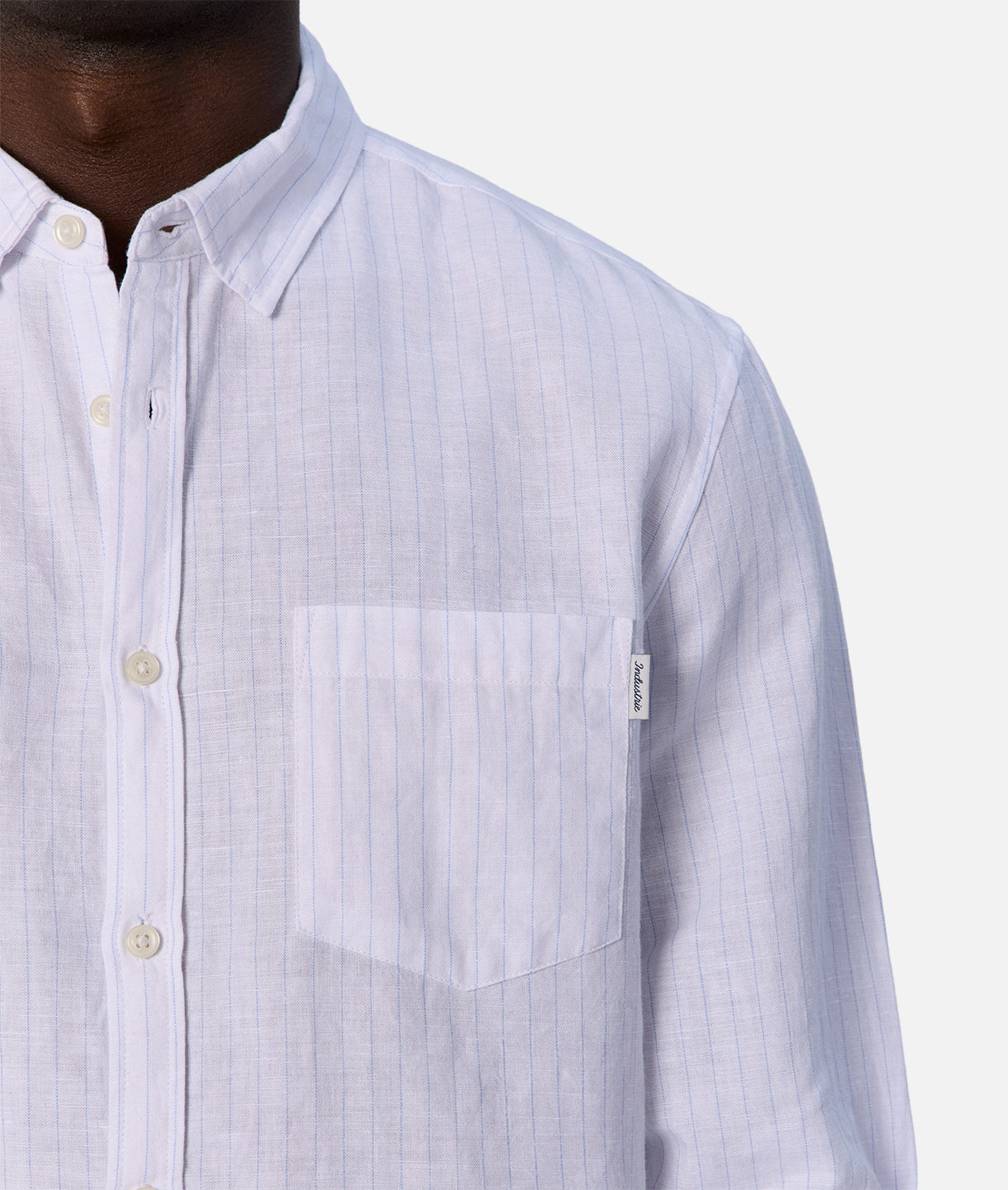 Napoli Linen Long Sleeve Shirt for Men & Women - Breathable White & Light Blue Button Up Top | Perfect for Summer Outfits, Beach Vacations & Casual Office Wear