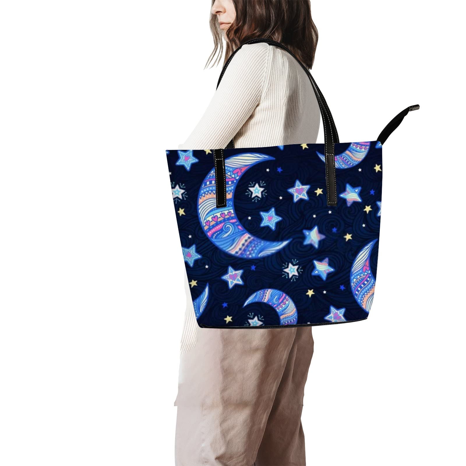 Premium Leather Tote Bag for Women - Stylish Crossbody Handbag with Zipper - Work & Travel Tote - Coach Inspired Designer Purse for Office, Commute & Everyday Use