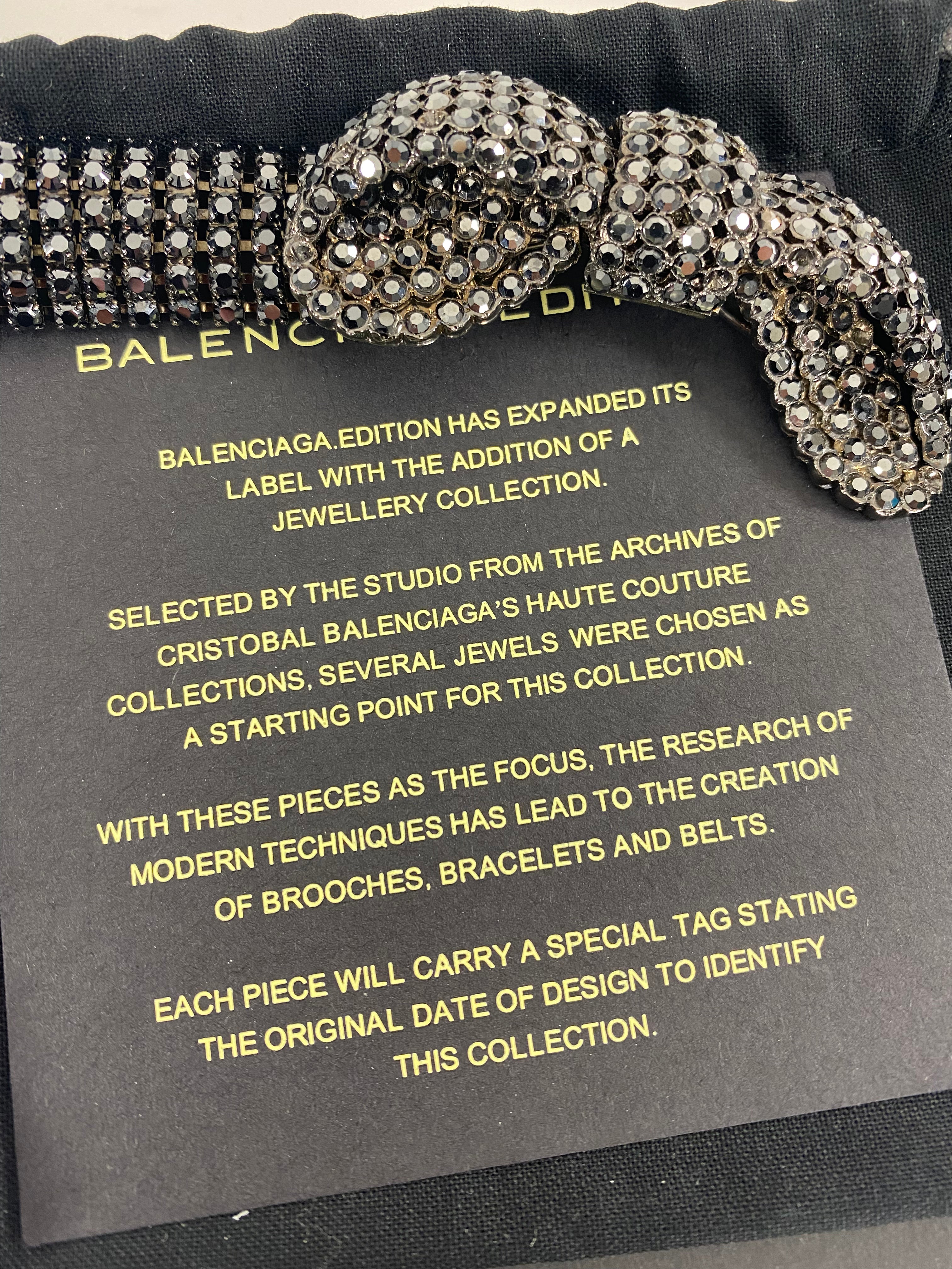 Balenciaga Editions Winter 1967 Rhinestone Bow Bracelet - Elegant Vintage Jewelry for Women | Perfect for Parties, Weddings & Special Occasions