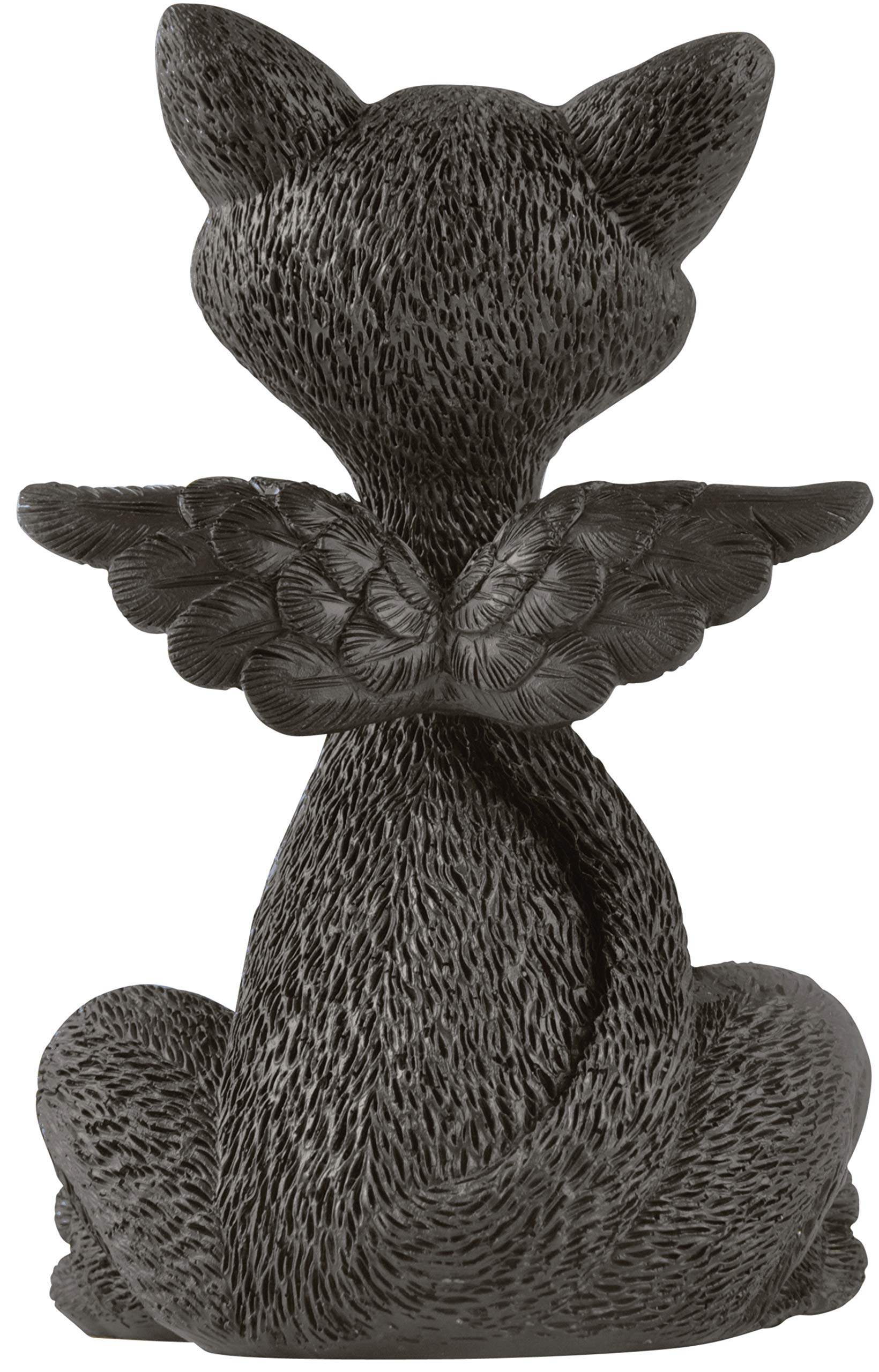 Whimsical Black Cat Angel Figurine with Wings - Happy Cat Collection - Unique Gift for Cat Lovers, Home Decor & Memorial Keepsake | Perfect for Christmas, Birthdays & Pet Loss Comfort