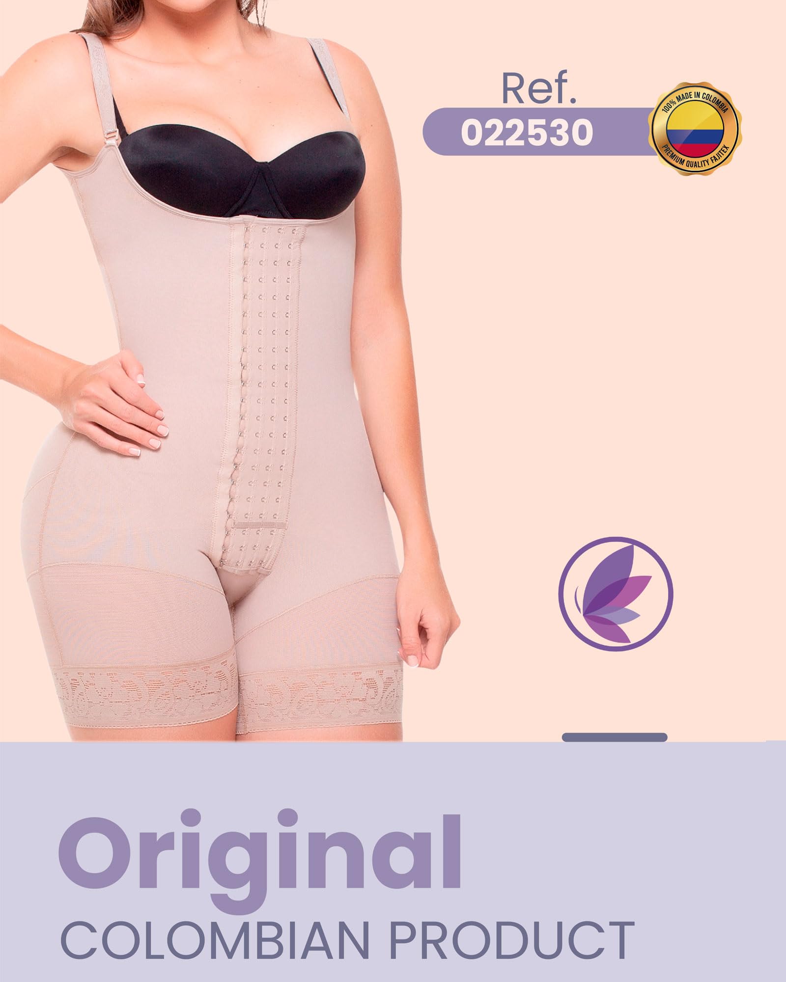 Colombian High Compression Shapewear Fajas - Butt Lifting BBL Faja 022530 for Body Contouring & Waist Training | Perfect for Postpartum Recovery, Workouts & Special Occasions