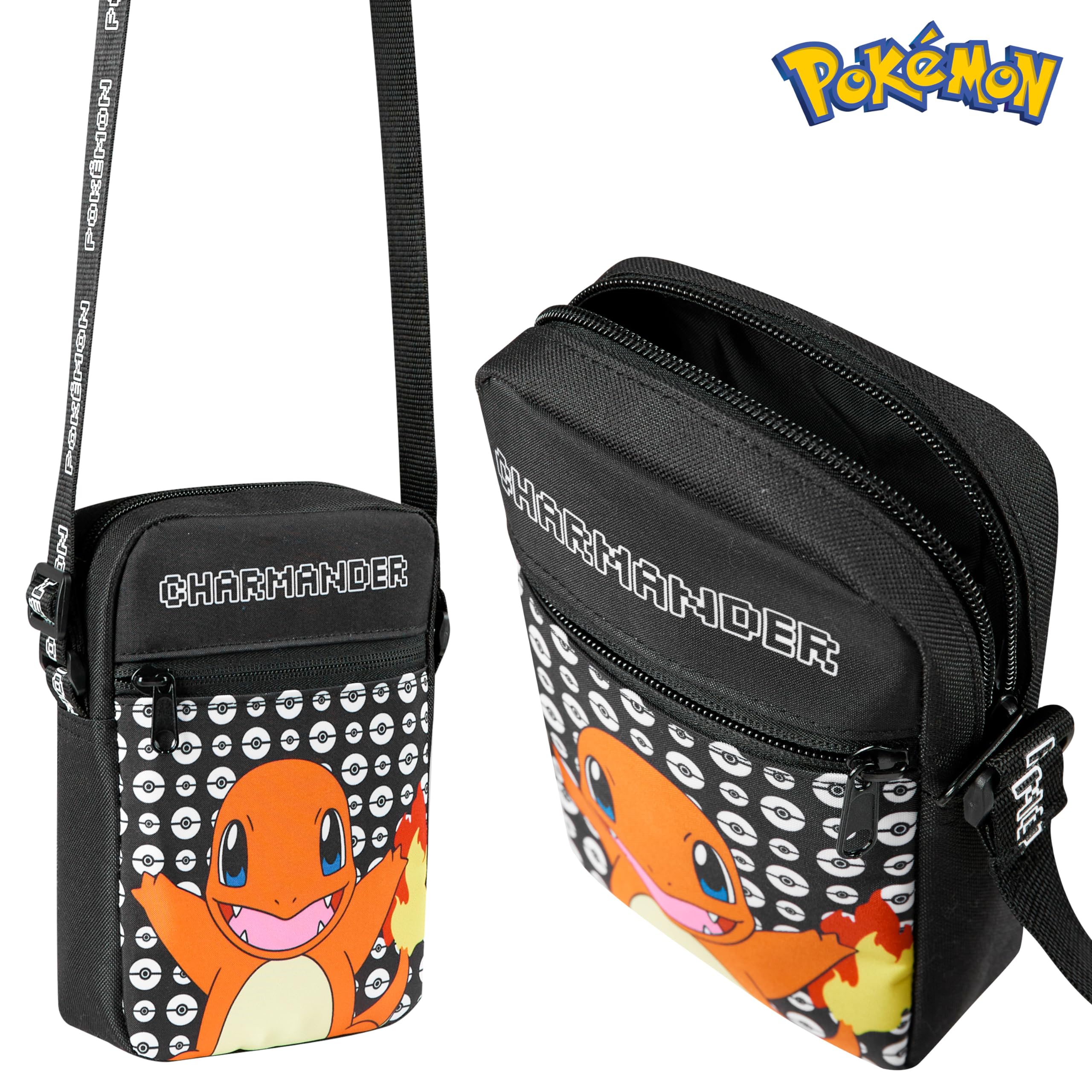 Pokemon Pikachu Kids Shoulder Bag - Adjustable Crossbody Travel Bag for Boys & Girls - Perfect for School, Travel & Gaming Accessories - Cute Gamer Gift for Pokemon Fans