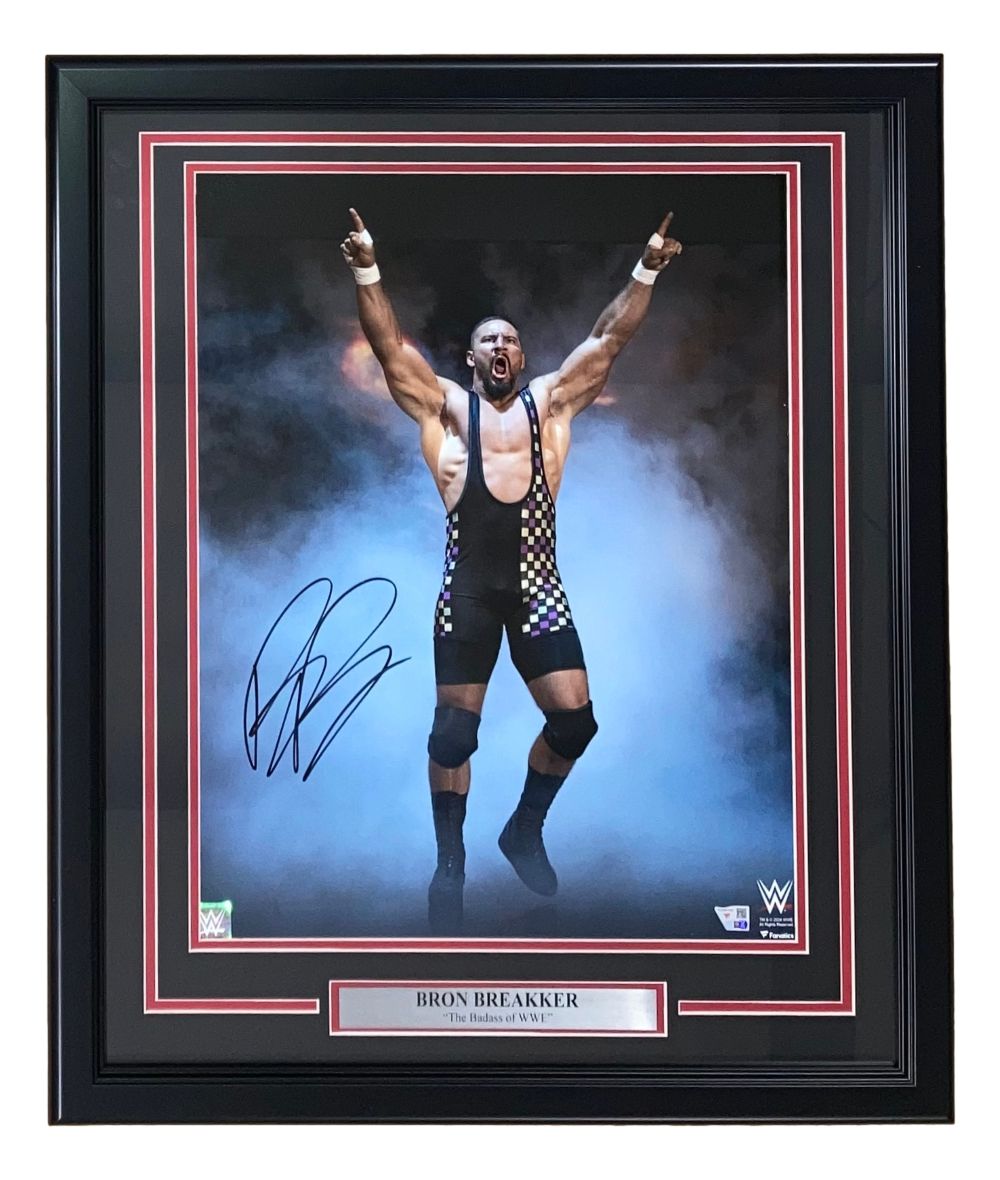 Bron Breakker Autographed WWE 16x20 Framed Photo - Limited Edition Collectible for Wrestling Fans - Perfect for Home, Office, or Man Cave Decor