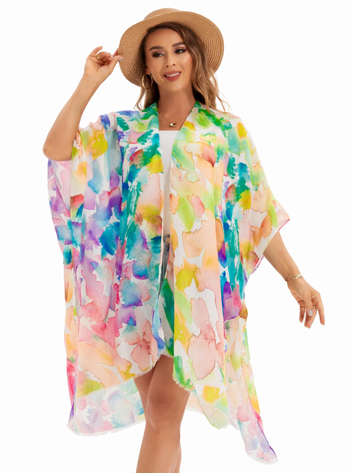 Women's Summer Beach Cover Up - Lightweight Loose Kimono Cardigan for Swimwear | Casual Swim Suit Coverups | Perfect for Pool, Beach Vacation & Resort Wear