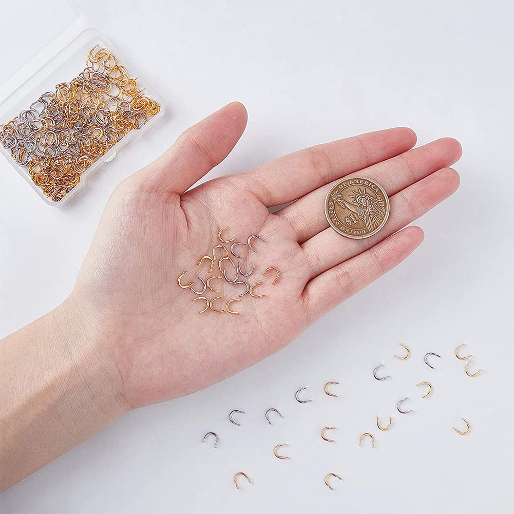 600Pcs Iron Fishing Spinner Clevis - 2 Colors U-Shaped Spinnerbait Parts for Lure Making | Easy Spin Clevises & Fishing Spoon Accessories | Perfect for Bass, Trout and Freshwater Fishing