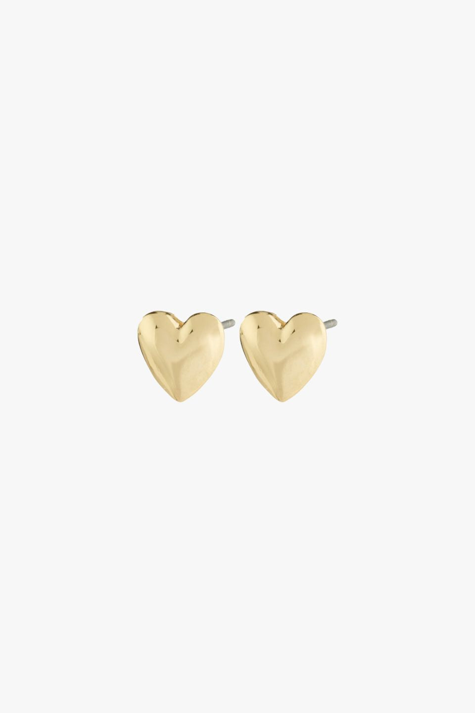 Sophia Recycled Puffy Heart Gold Stud Earrings - Sustainable Fashion Jewelry for Women | Perfect for Valentine's Day, Anniversary Gifts & Everyday Wear