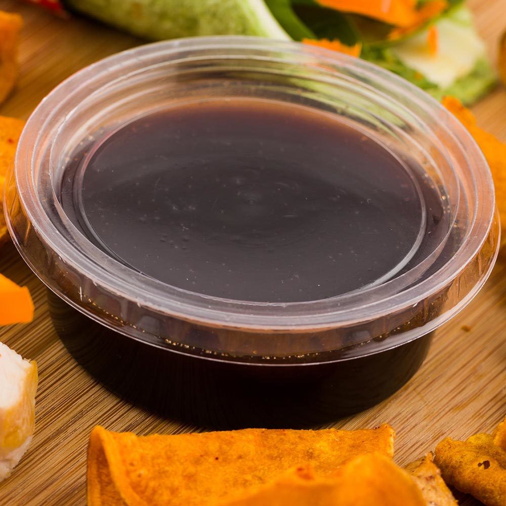 Eco-Friendly Clear PLA Plastic Lids for Portion Cups - 100% Compostable & Biodegradable - 100 Count Box - Perfect for Food Service, Catering & Takeout Containers