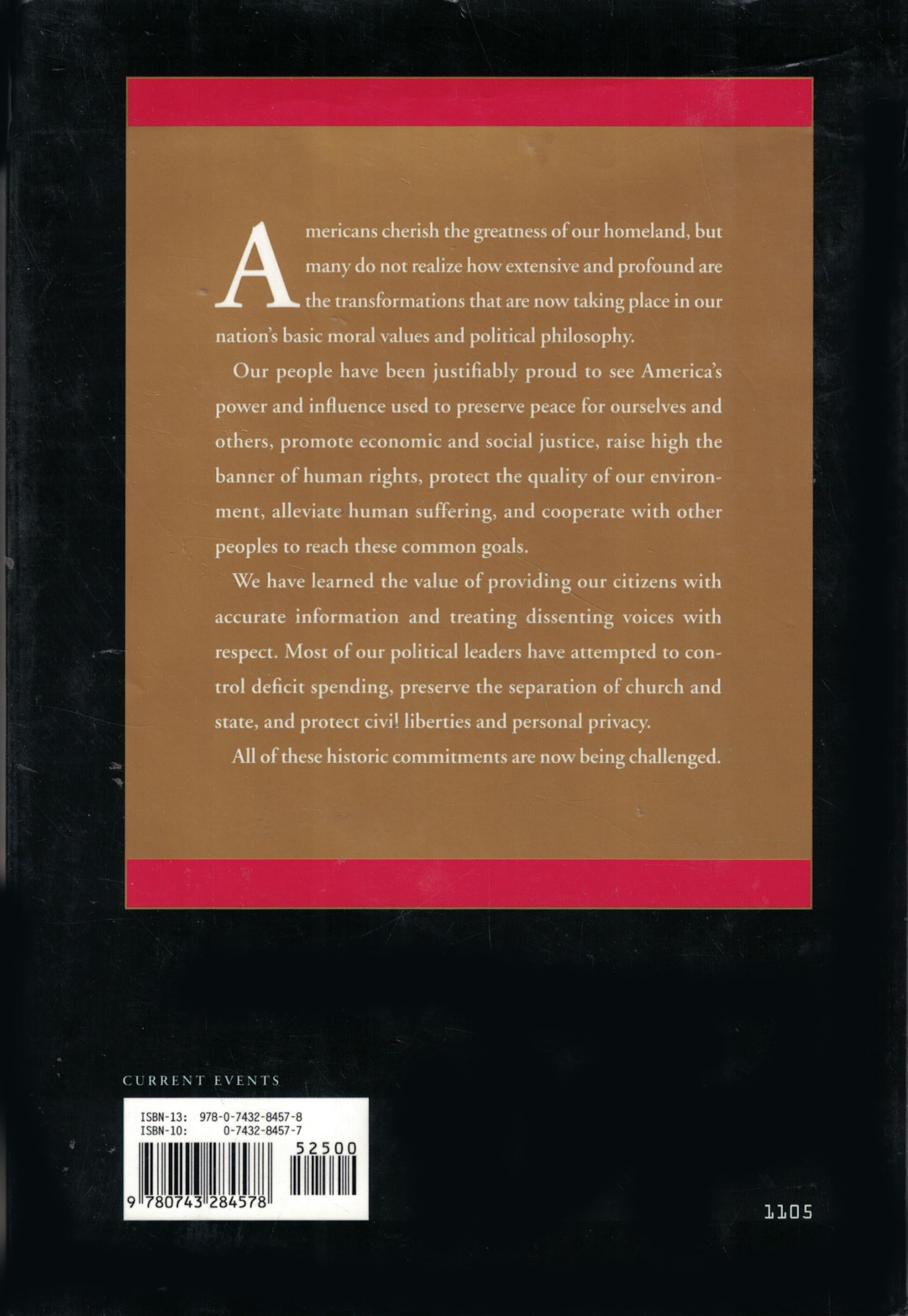 Our Endangered Values: America's Moral Crisis - Book on Ethical Challenges in Modern Society | Perfect for Political Science Students & Social Activists