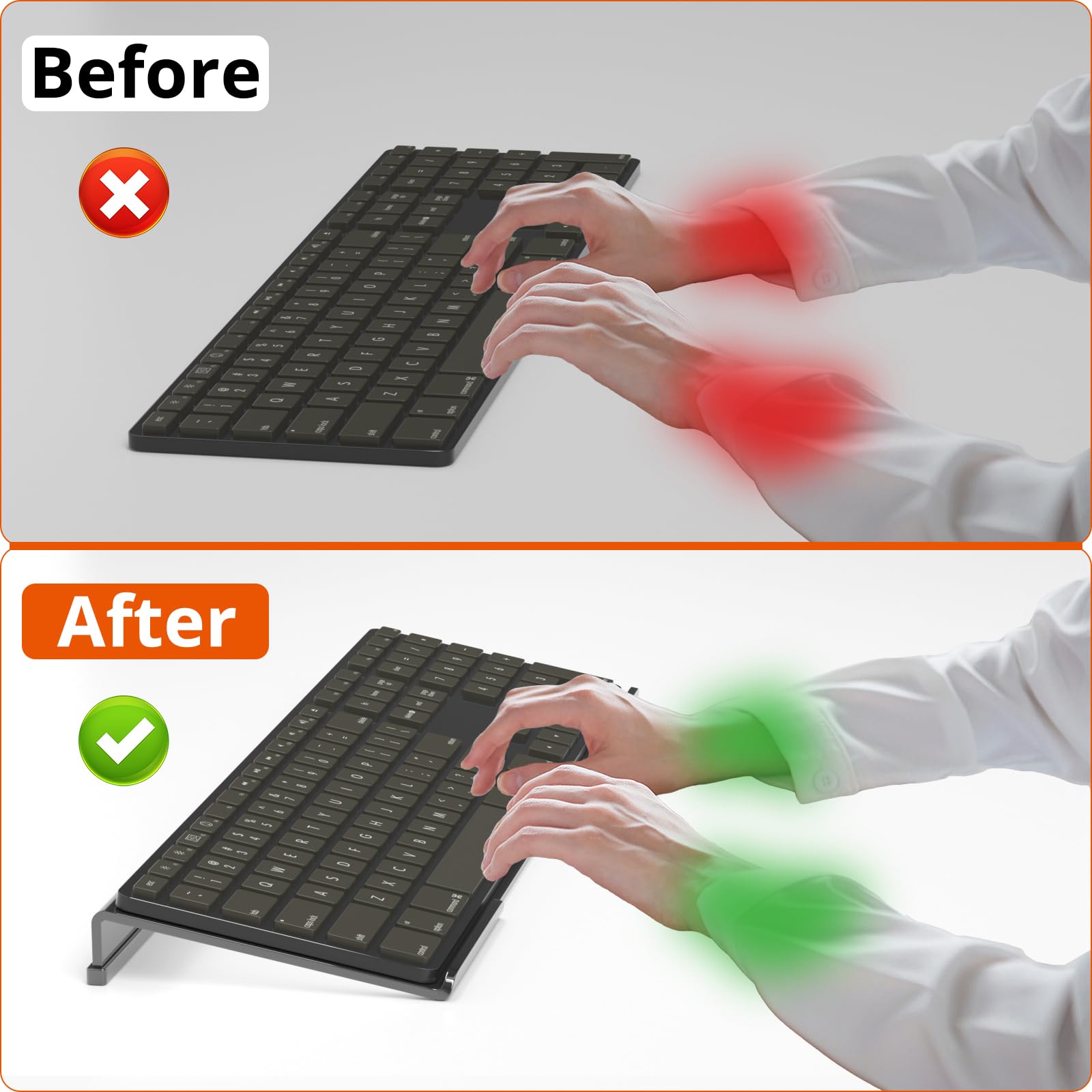 Ergonomic Acrylic Keyboard Stand for Office & Home - Anti-Slip